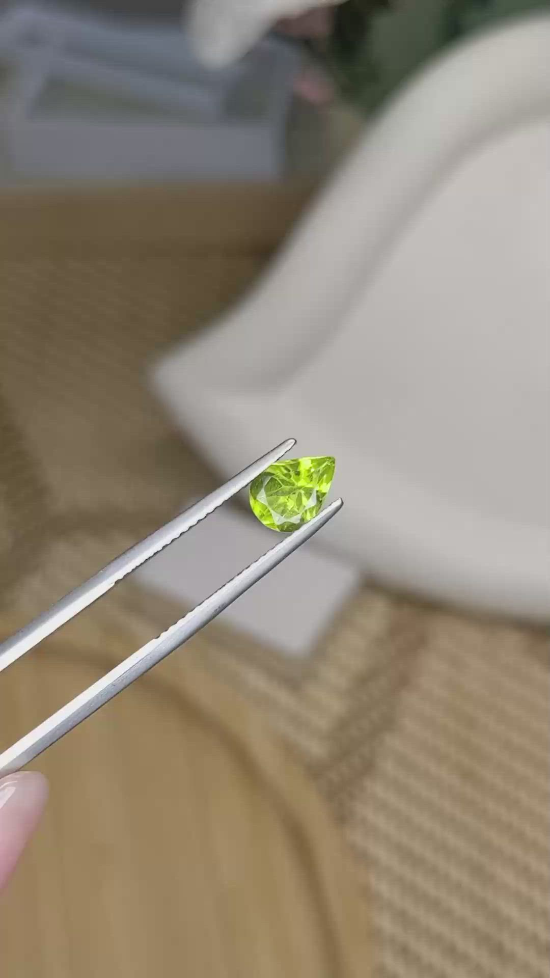 1.10 Ct. Yellowish Green Peridot from Madagascar Size Video