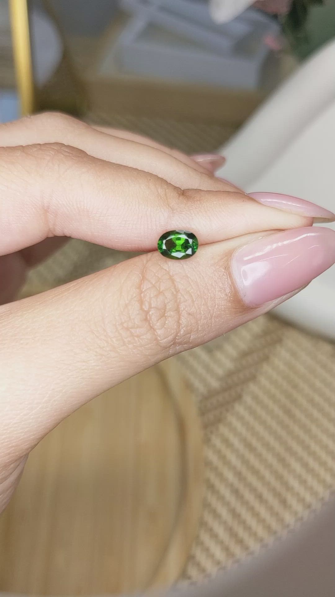 0.66 Ct. Chrome Diopside from Brazil Size Video