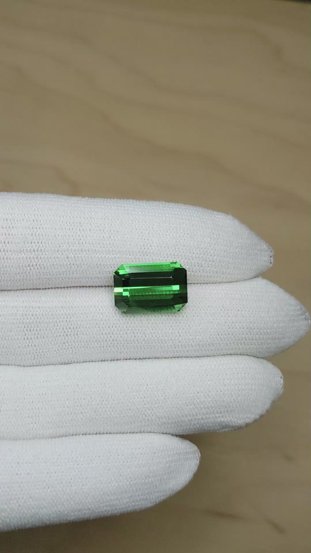 8.69 Ct. Green Tourmaline from Brazil Size Video