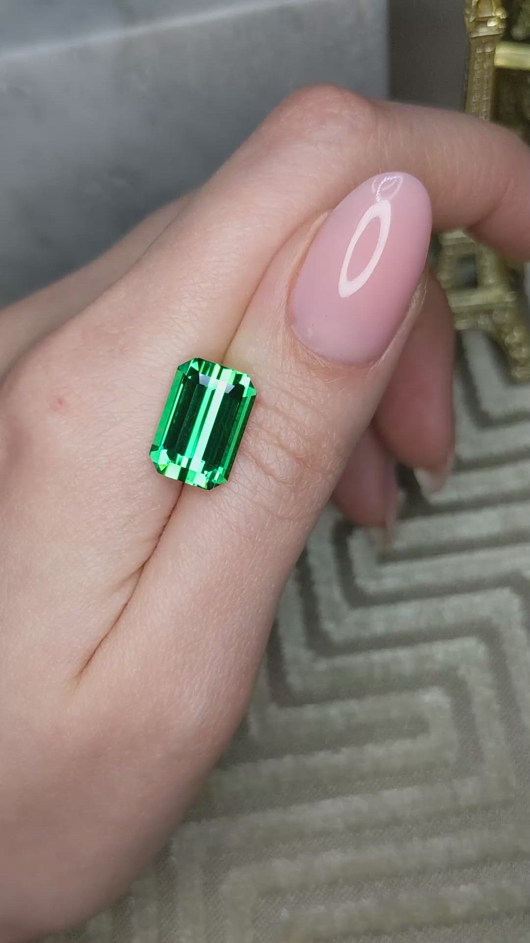 8.69 Ct. Green Tourmaline from Brazil Size Video