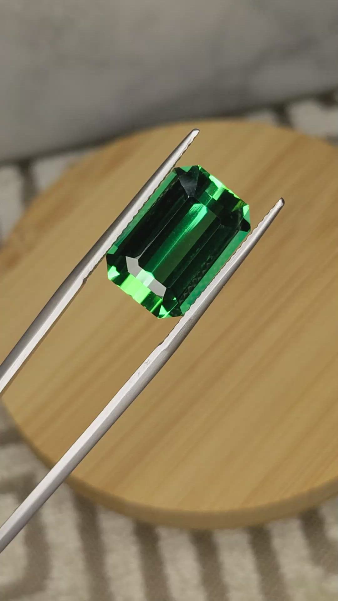 8.69 Ct. Green Tourmaline from Brazil Size Video