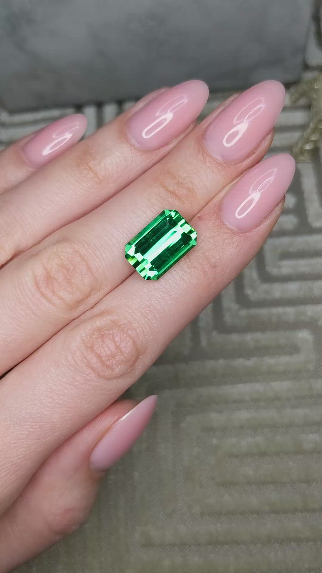 8.69 Ct. Green Tourmaline from Brazil Size Video