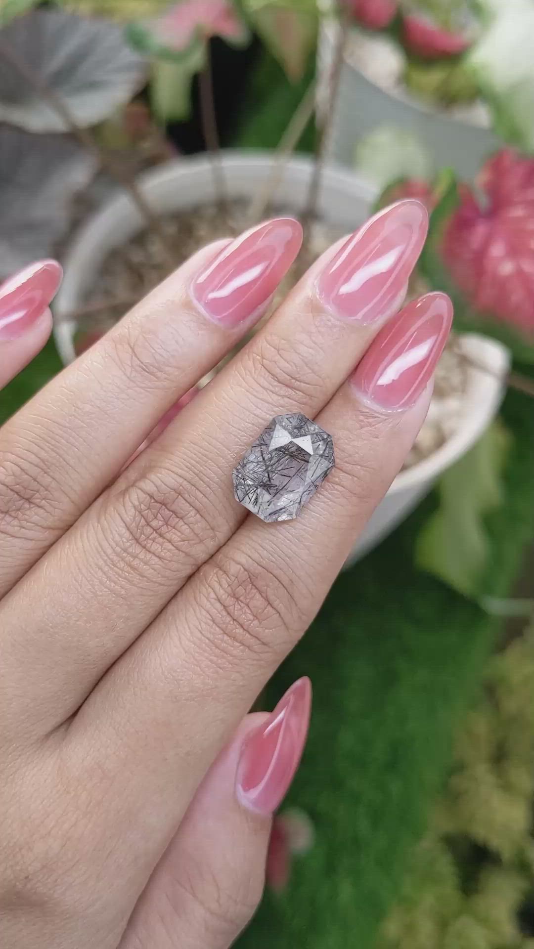 6.32 Ct. Smoky Rutilated Quartz from Ceylon (Sri Lanka) Size Video