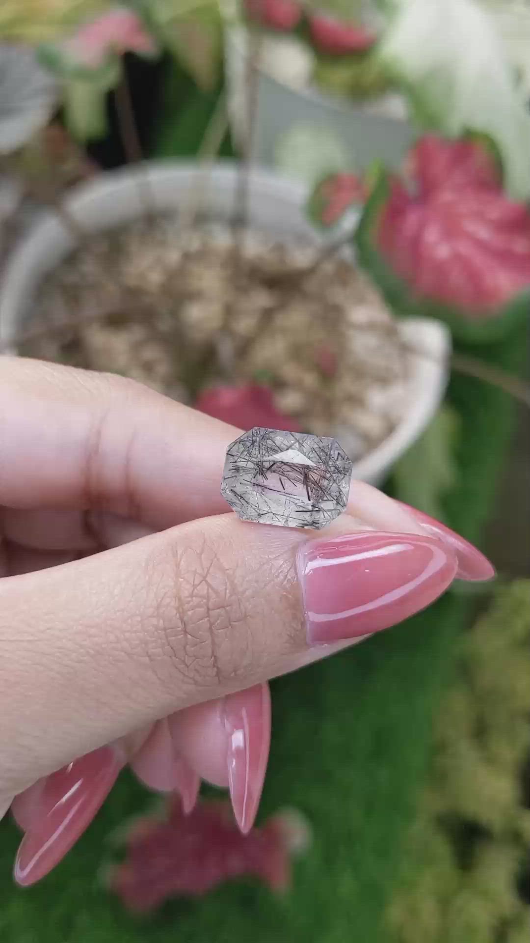 6.32 Ct. Smoky Rutilated Quartz from Ceylon (Sri Lanka) Size Video