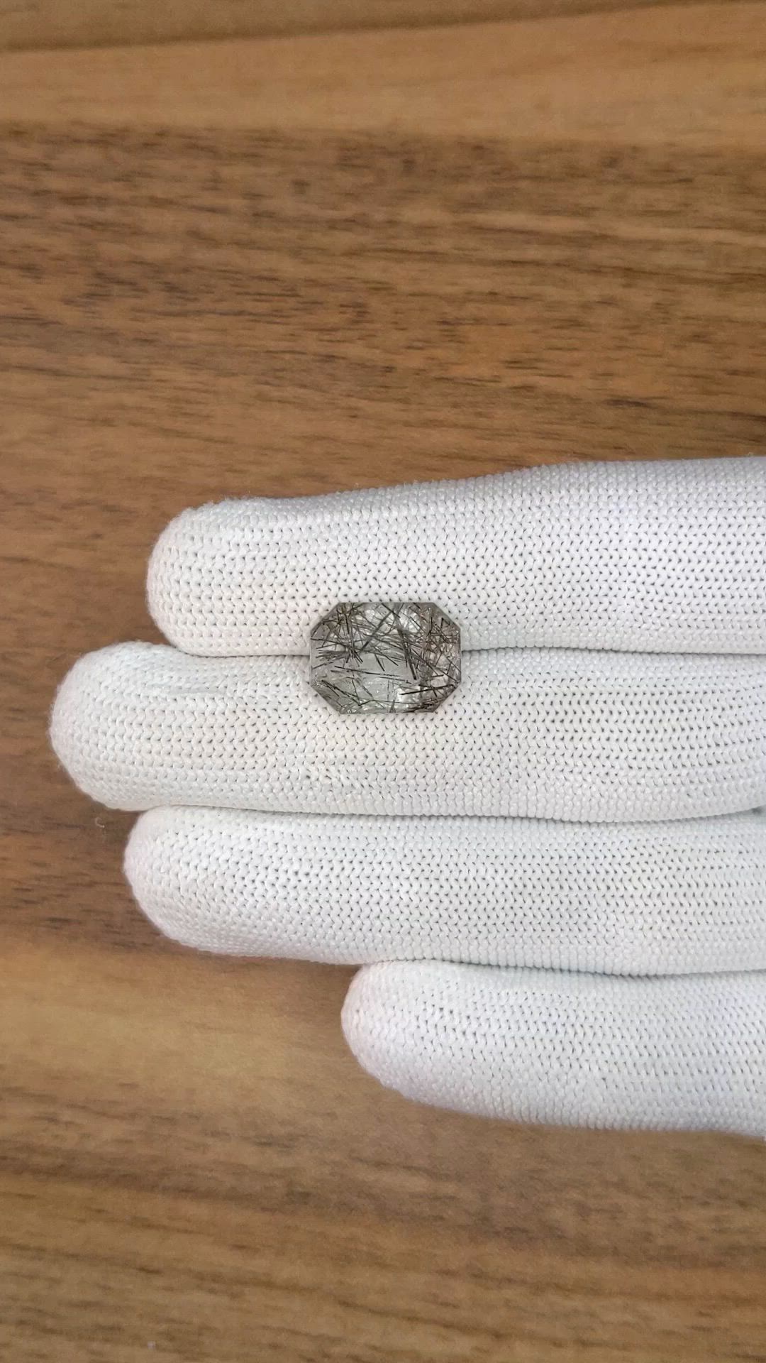 6.32 Ct. Smoky Rutilated Quartz from Ceylon (Sri Lanka) Size Video