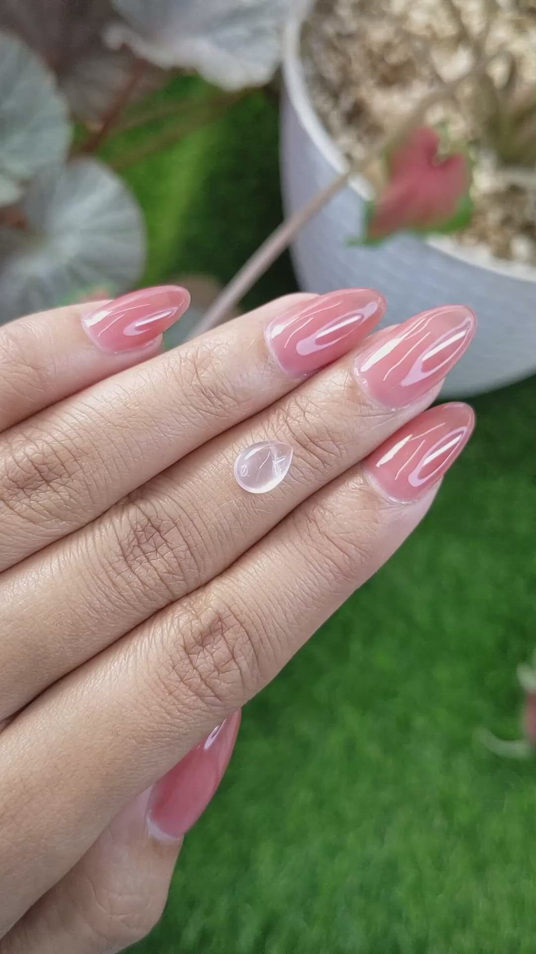 1.32 Ct. Pink Cabochon Rose Quartz from Ceylon (Sri Lanka) Size Video
