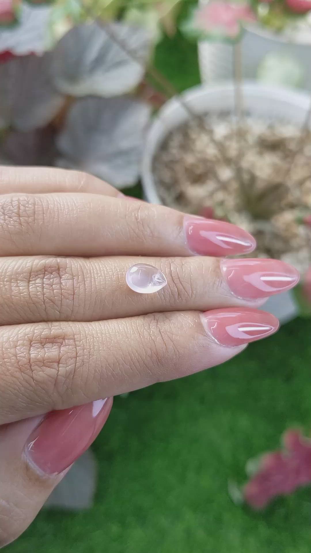 1.32 Ct. Pink Cabochon Rose Quartz from Ceylon (Sri Lanka) Size Video