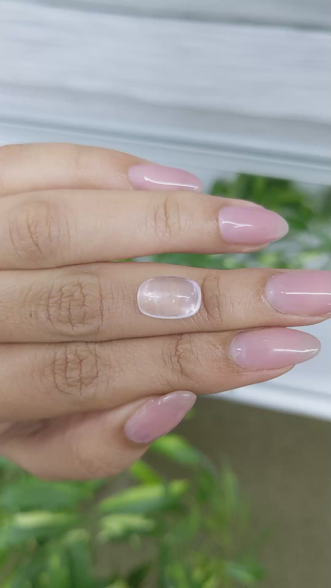 4.46 Ct. Purplish Pink Cabochon Rose Quartz from Ceylon (Sri Lanka) Size Video