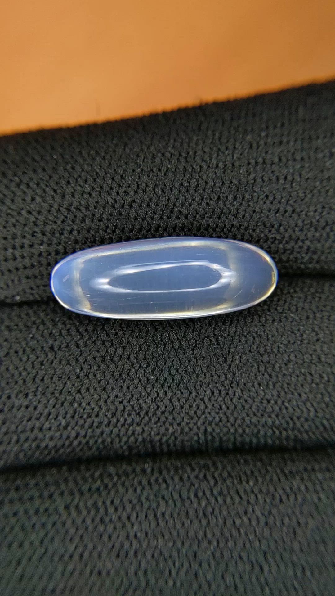 6.67 Ct. Blue Flash Cabochon Moonstone from Ceylon (Sri Lanka) Size Video