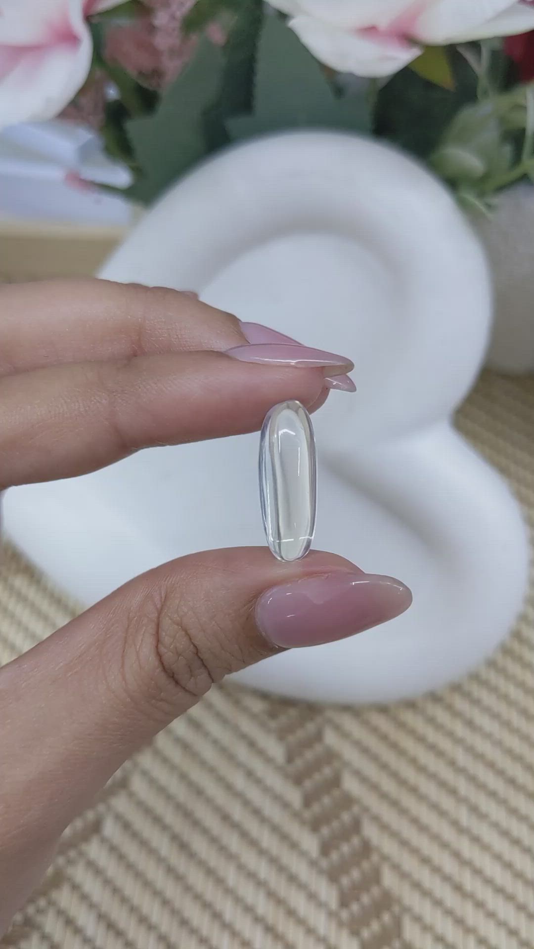 6.67 Ct. Blue Flash Cabochon Moonstone from Ceylon (Sri Lanka) Size Video