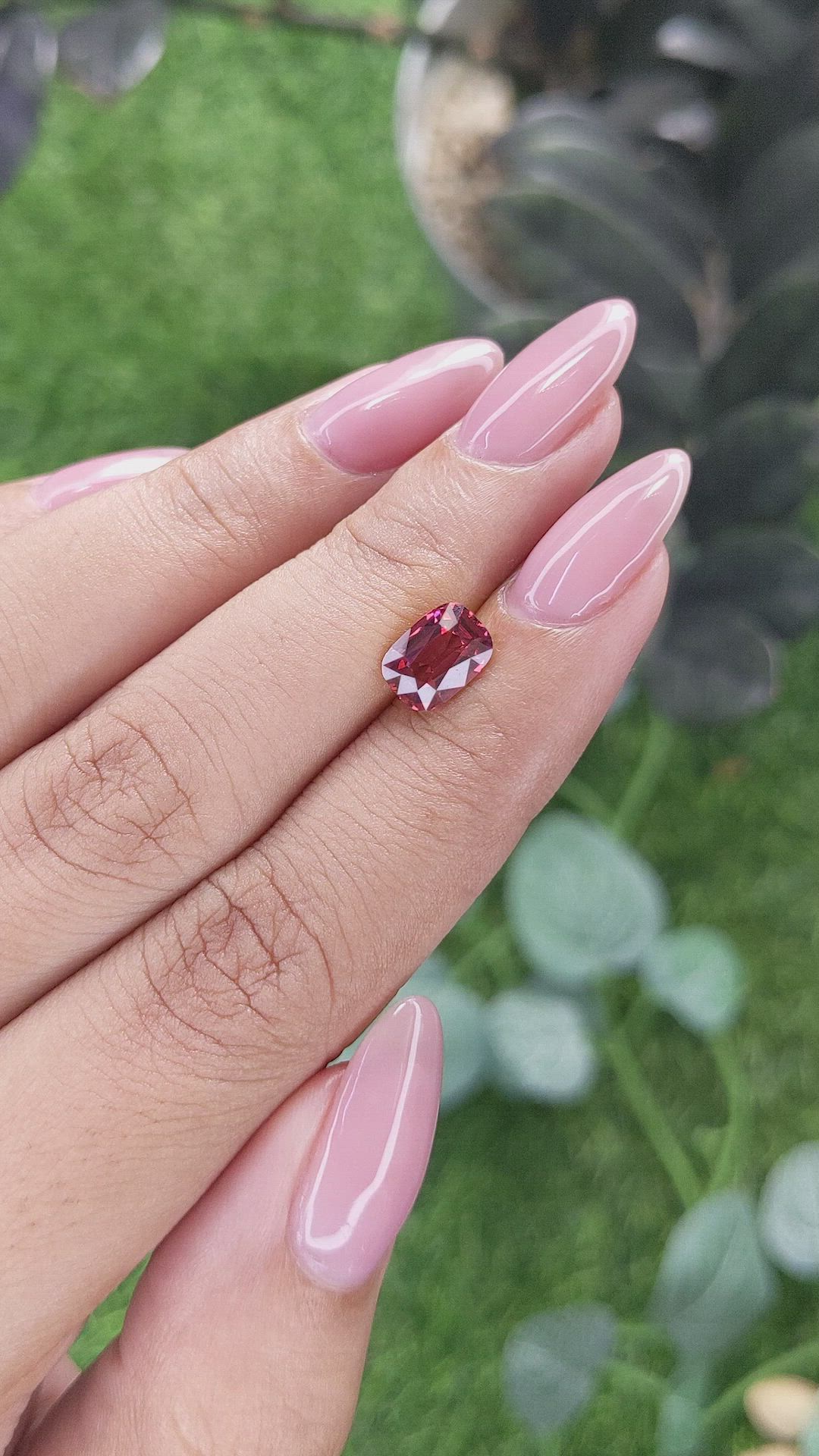 1.55 Ct. Red Garnet from Tanzania Size Video