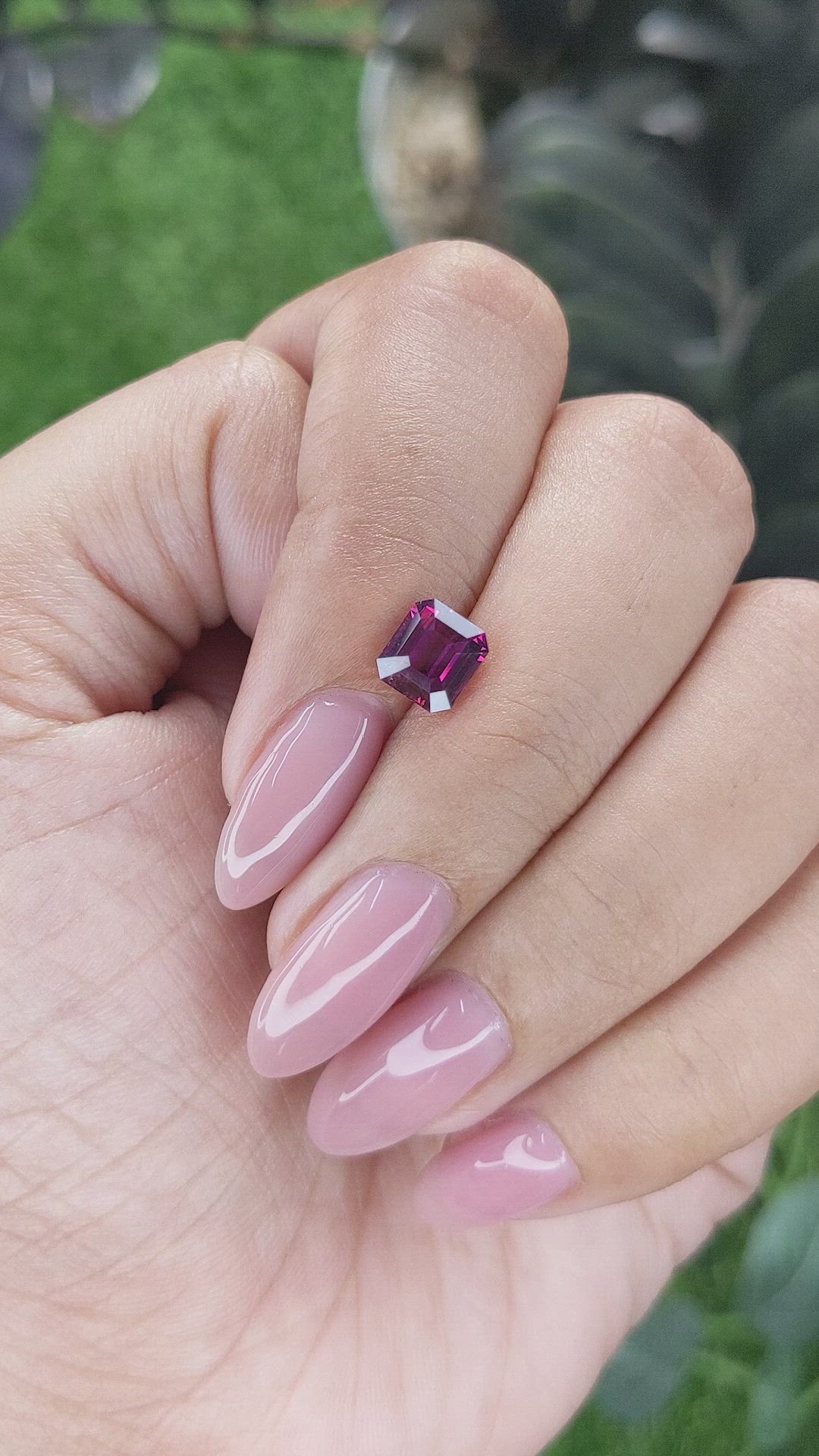 1.57 Ct. Purplish Pink Garnet from Tanzania Size Video