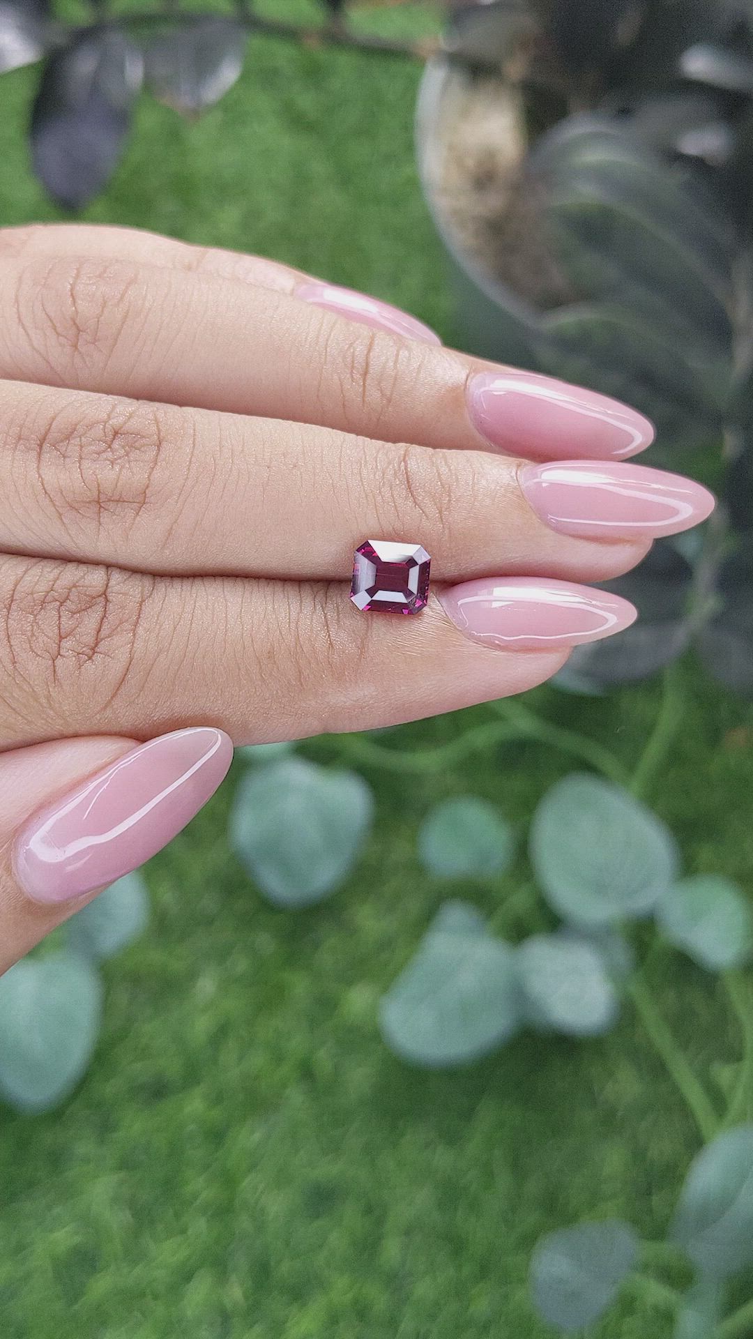 1.57 Ct. Purplish Pink Garnet from Tanzania Size Video