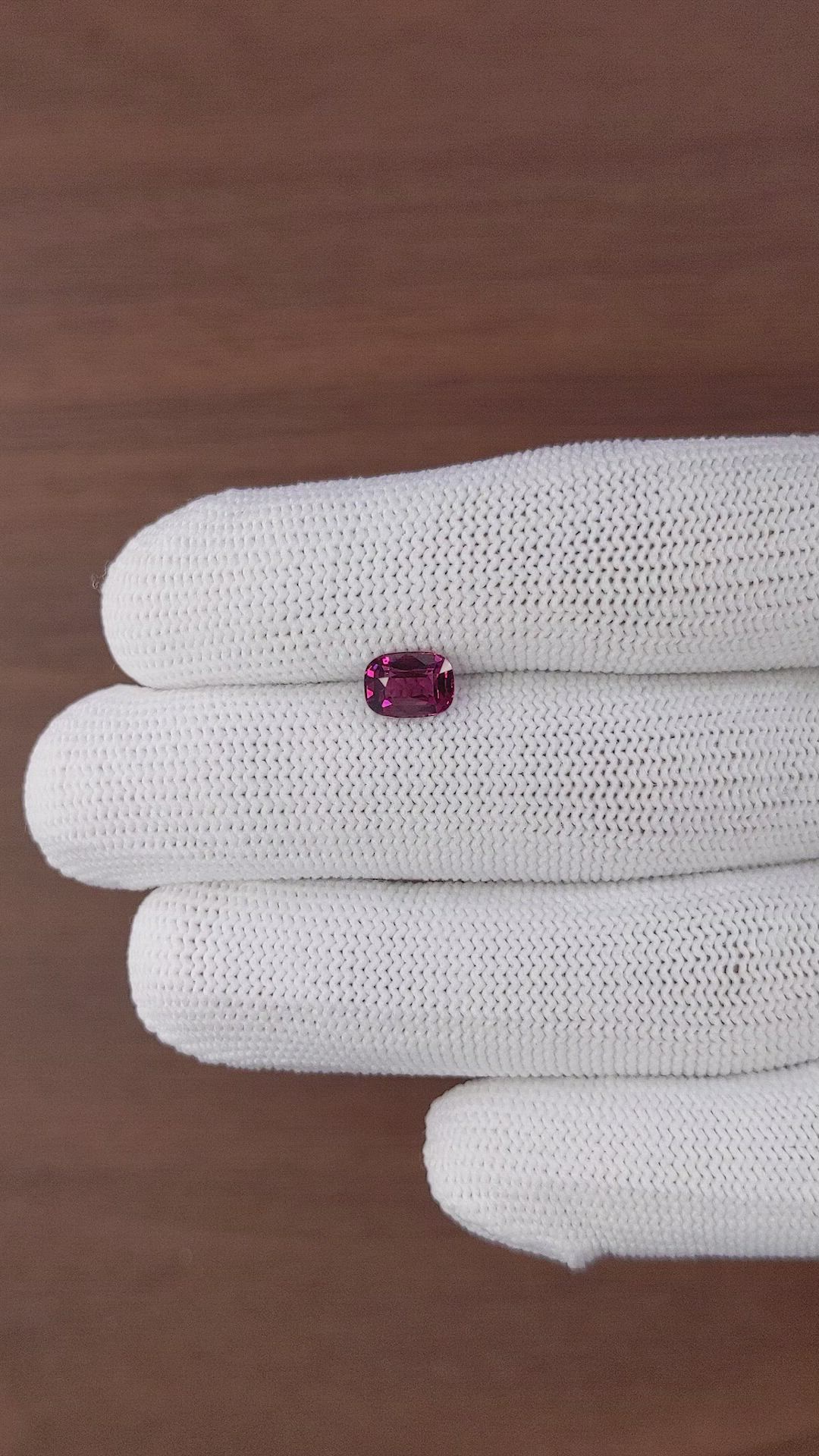 1.57 Ct. Purplish Pink Garnet from Tanzania Size Video
