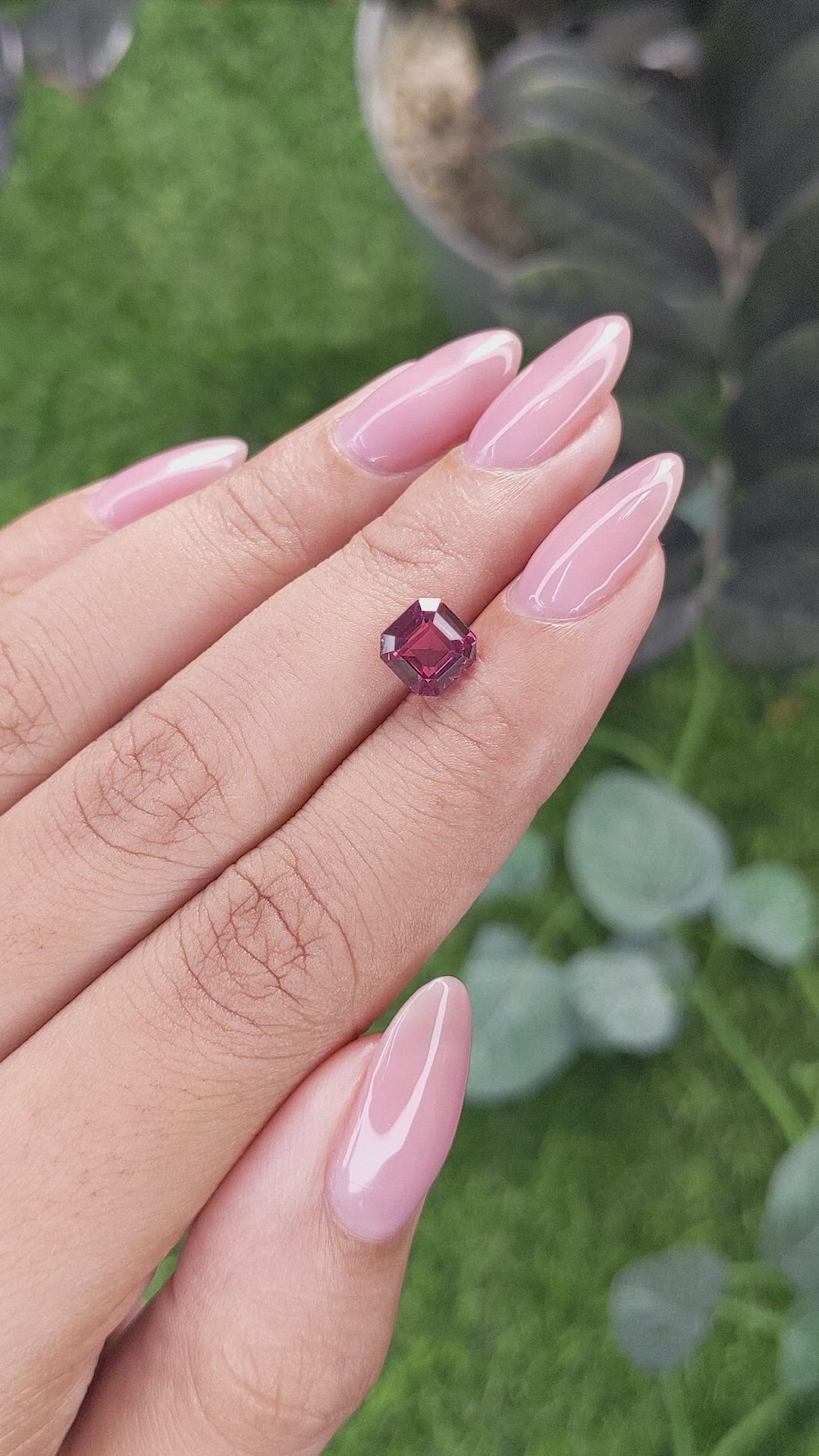 1.93 Ct. Purplish Pink Garnet from Tanzania Size Video