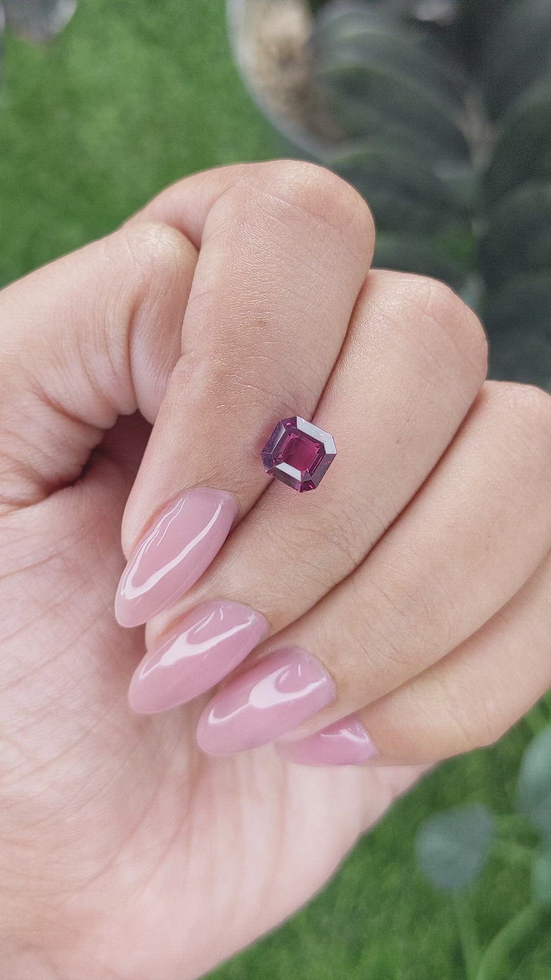 1.93 Ct. Purplish Pink Garnet from Tanzania Size Video