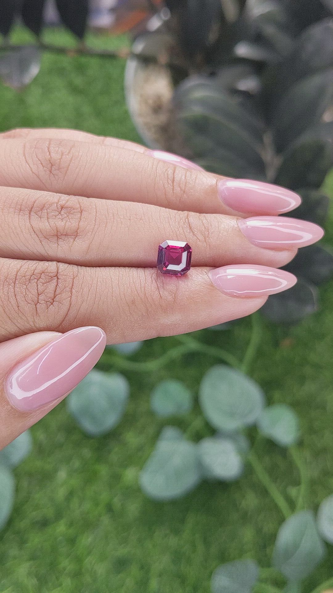 1.93 Ct. Purplish Pink Garnet from Tanzania Size Video