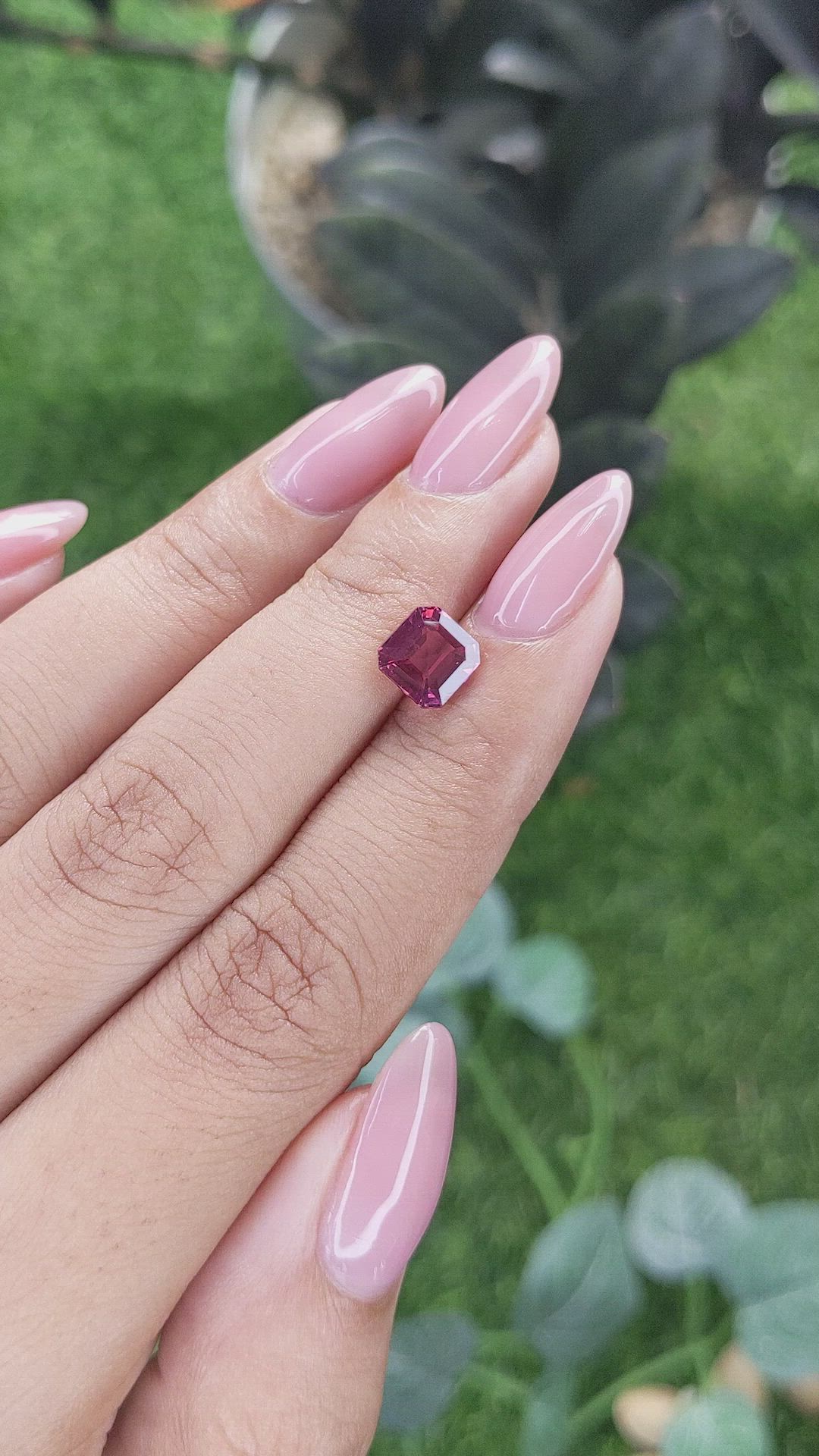 1.91 Ct. Purplish Pink Garnet from Tanzania Size Video