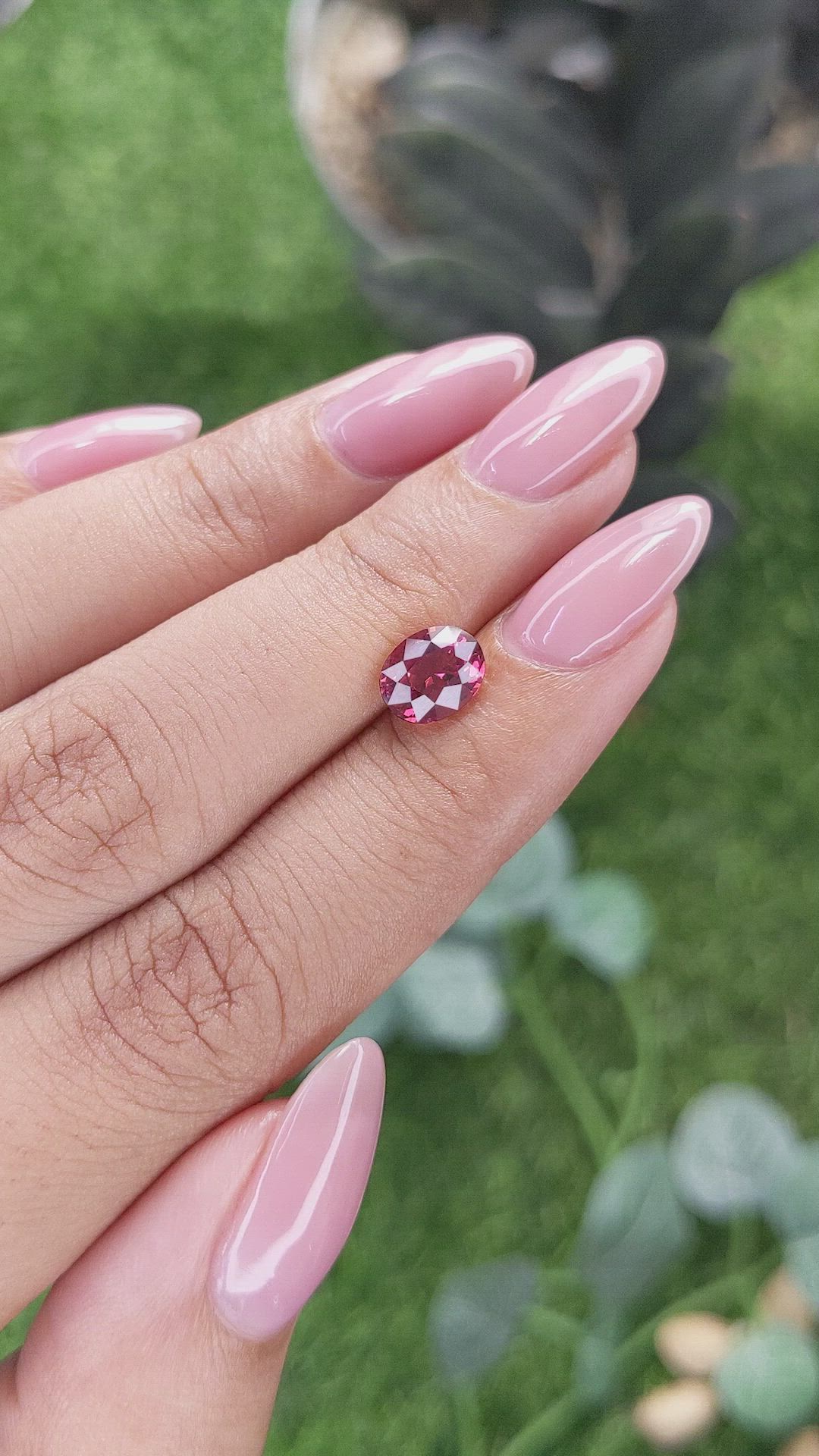 1.55 Ct. Purplish Pink Garnet from Tanzania Size Video