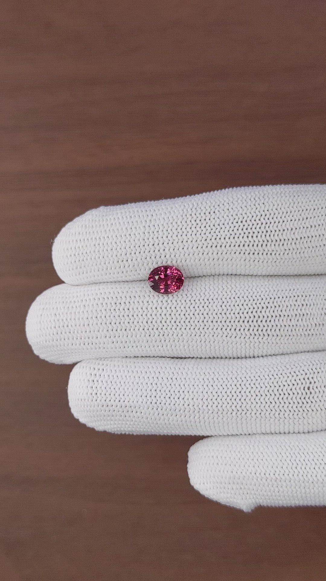 1.55 Ct. Purplish Pink Garnet from Tanzania Size Video