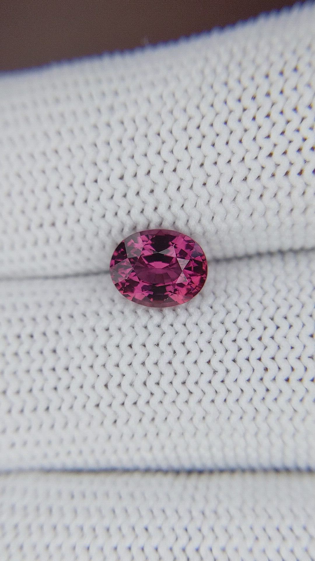 1.55 Ct. Purplish Pink Garnet from Tanzania Size Video