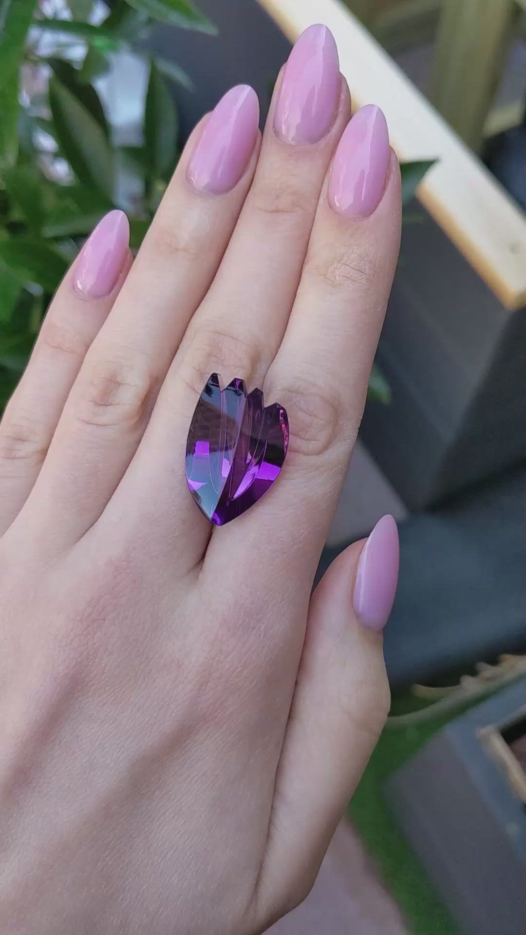 19.98 Ct. Purple Amethyst from Brazil Size Video