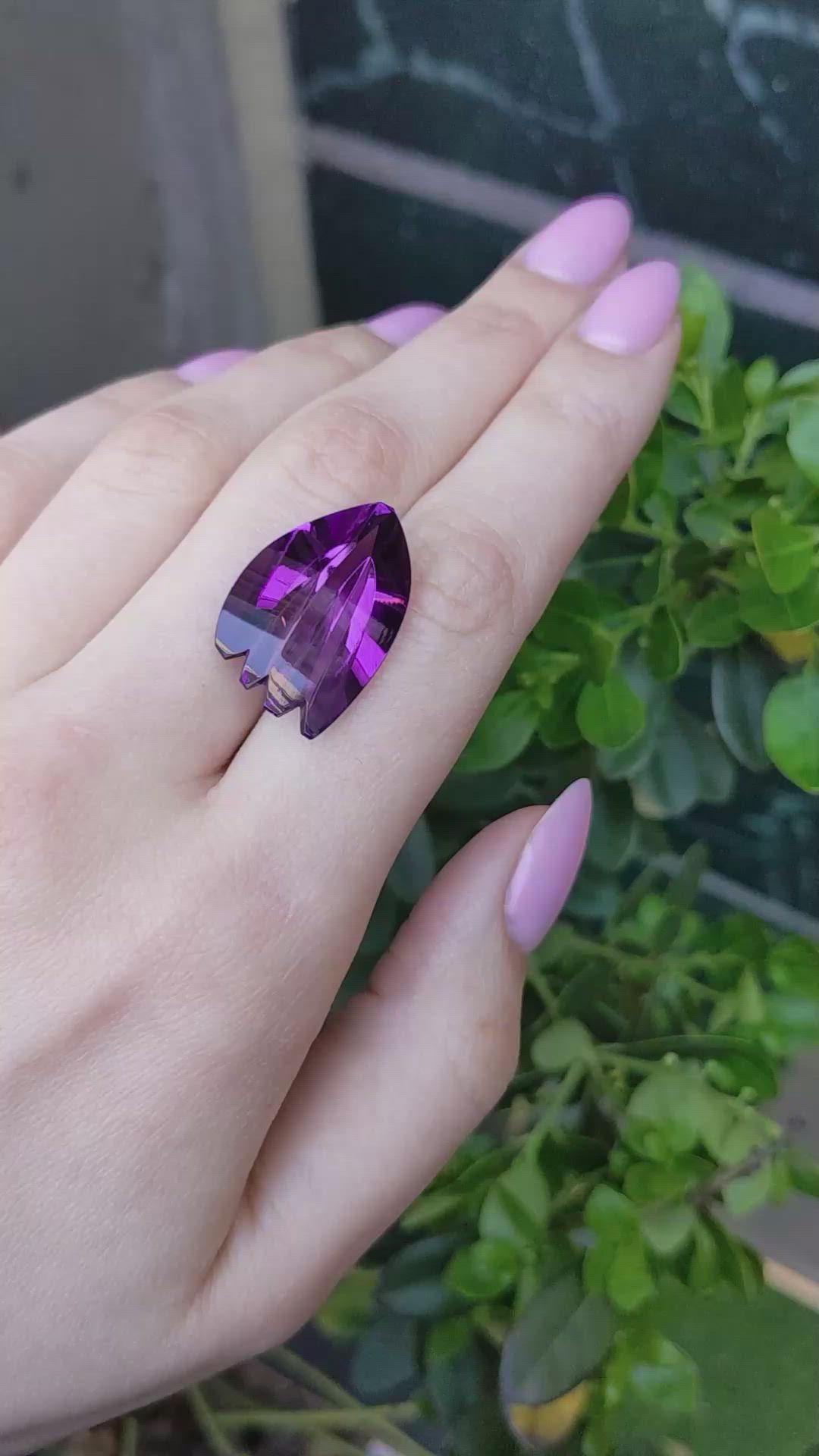 19.98 Ct. Purple Amethyst from Brazil Size Video
