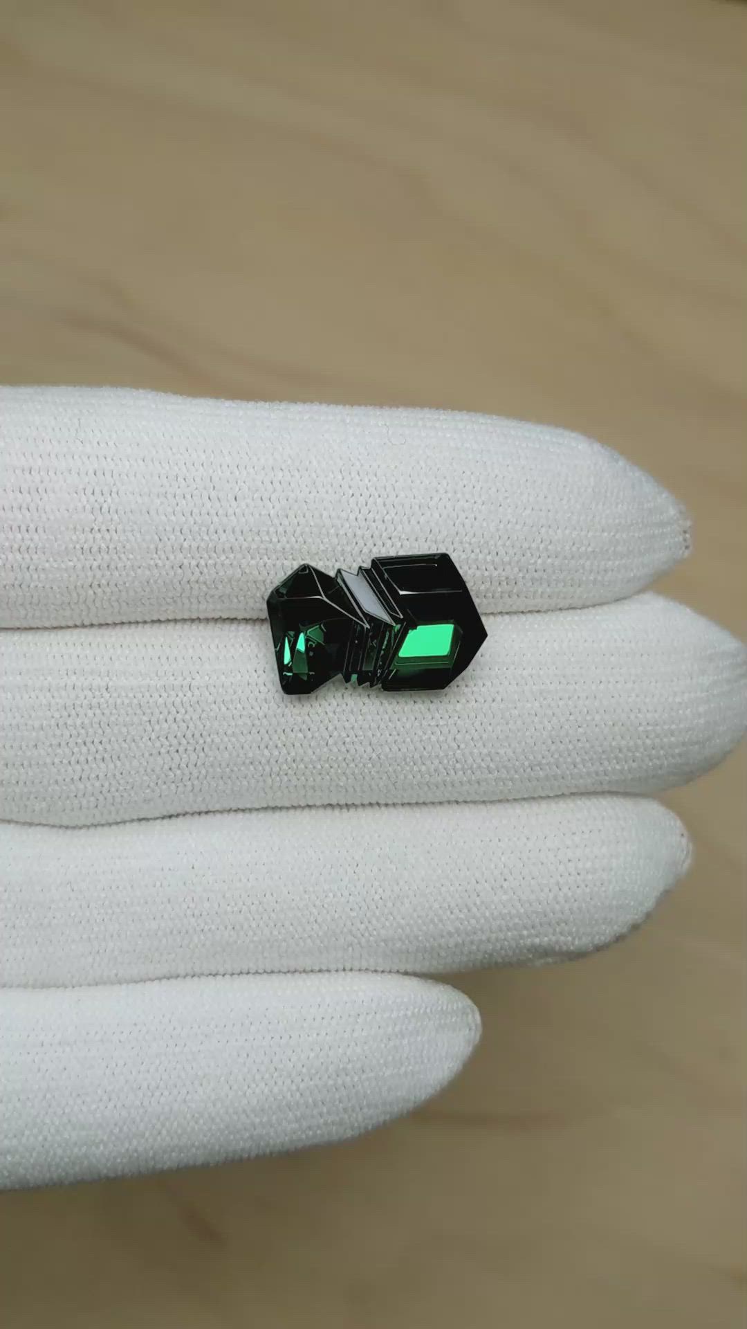 7.97 Ct. Bluish Green Tourmaline from Brazil Size Video
