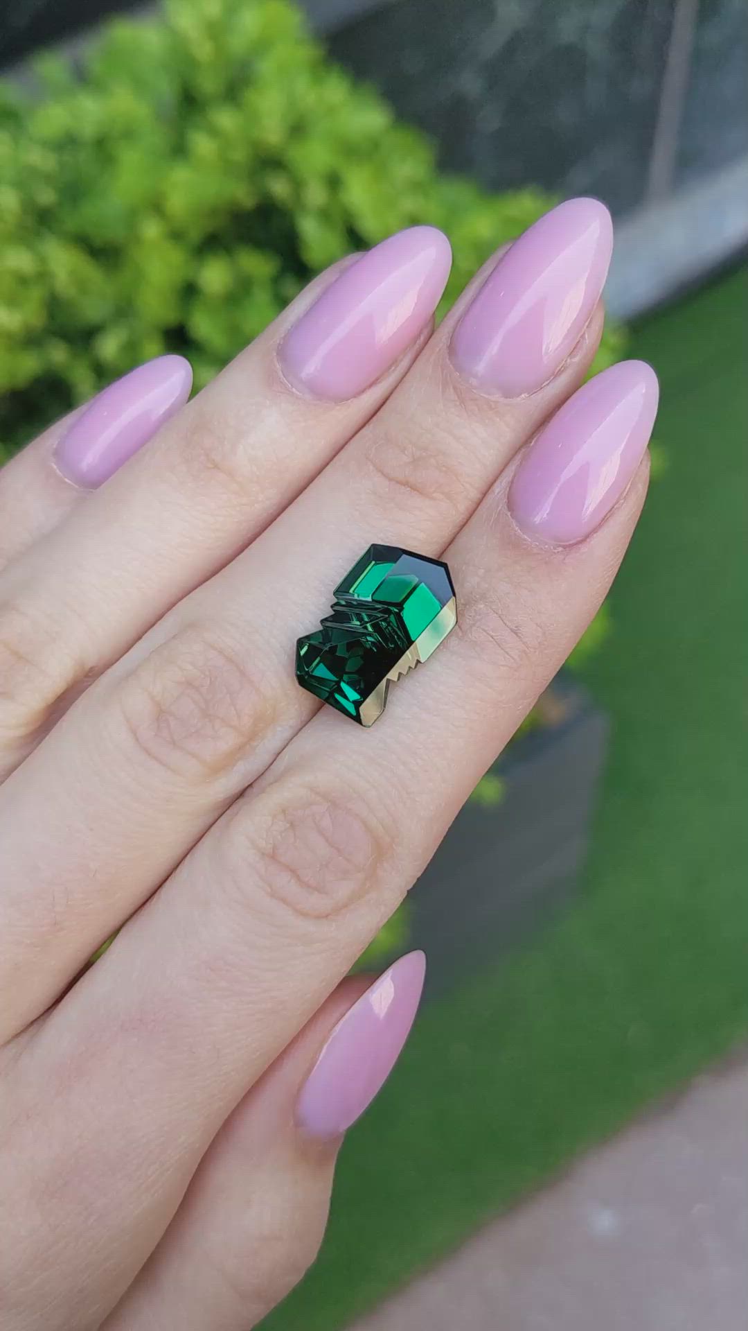7.97 Ct. Green Tourmaline from Brazil Size Video