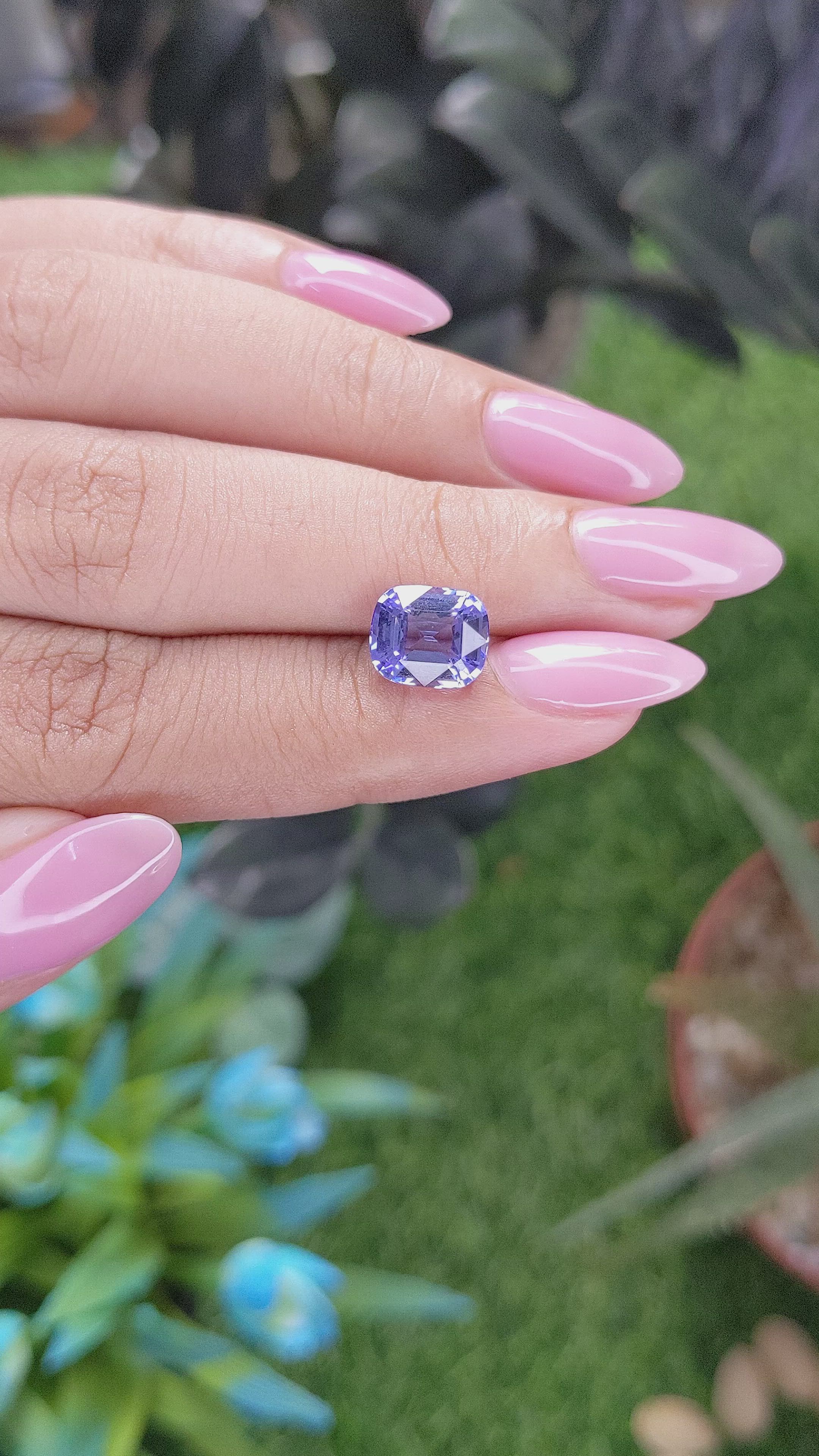 3.05 Ct. Violet Tanzanite from Tanzania Size Video