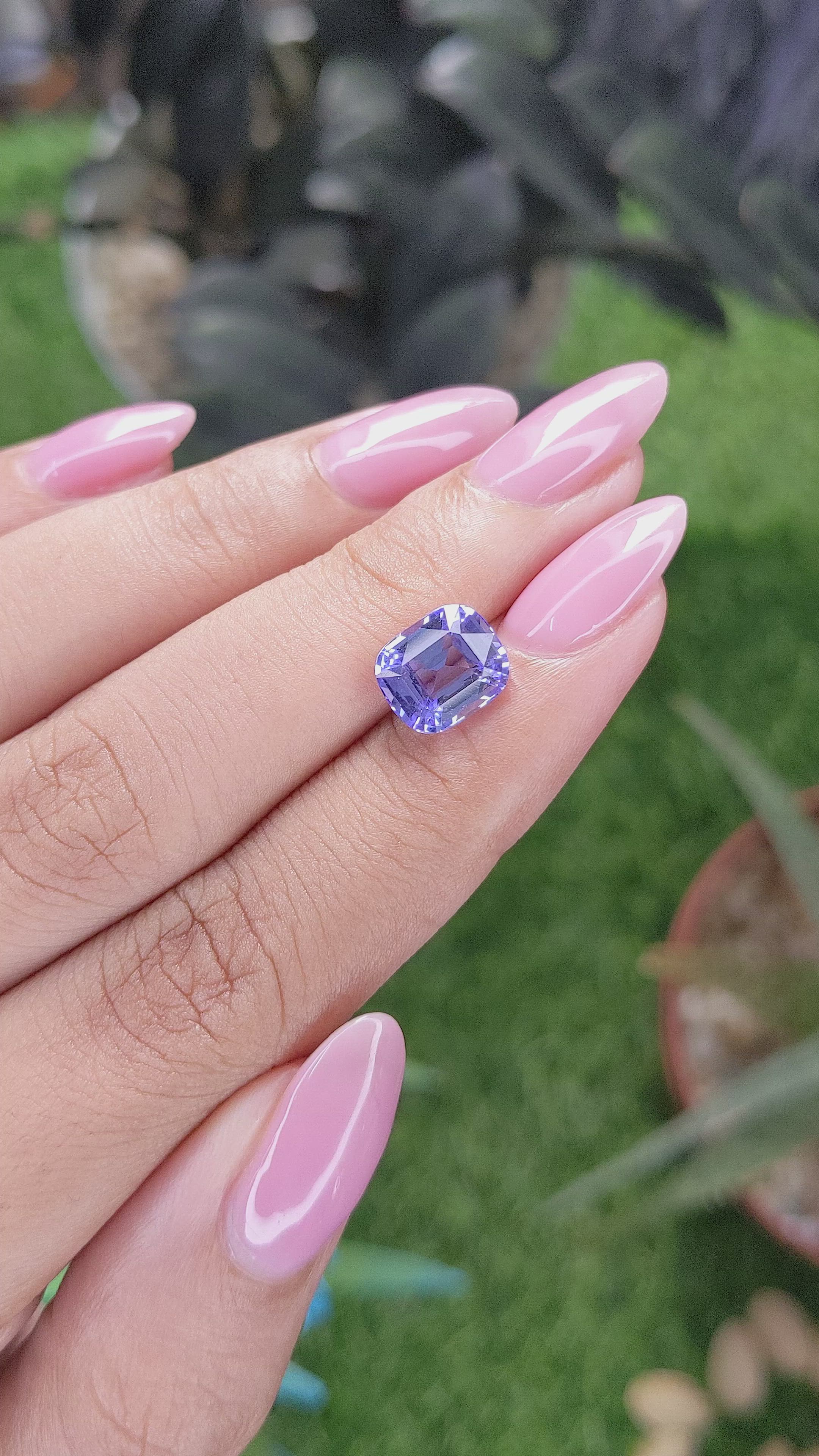 3.05 Ct. Violet Tanzanite from Tanzania Size Video