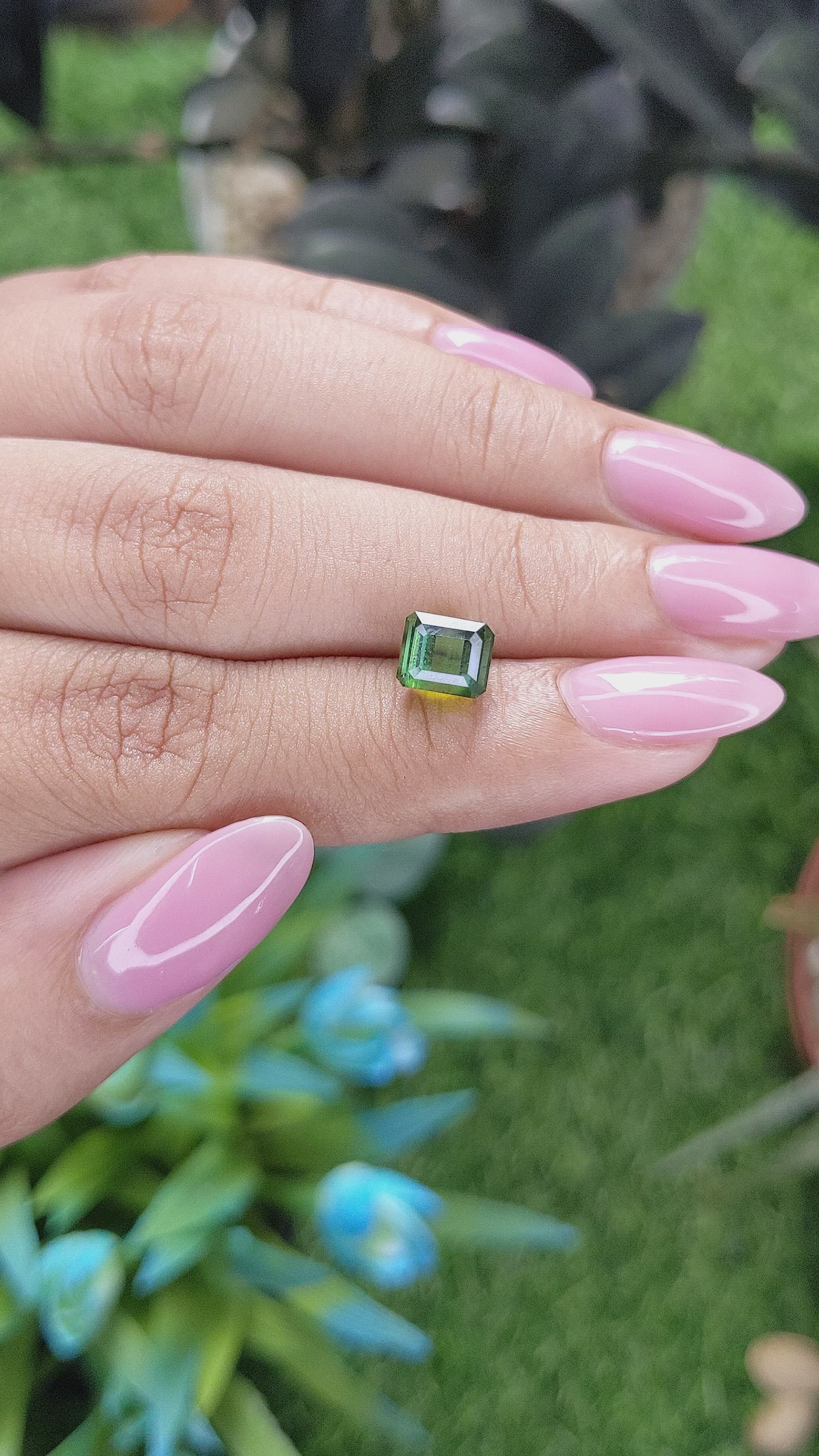 2.16 Ct. Bluish Green Tourmaline from Tanzania Size Video