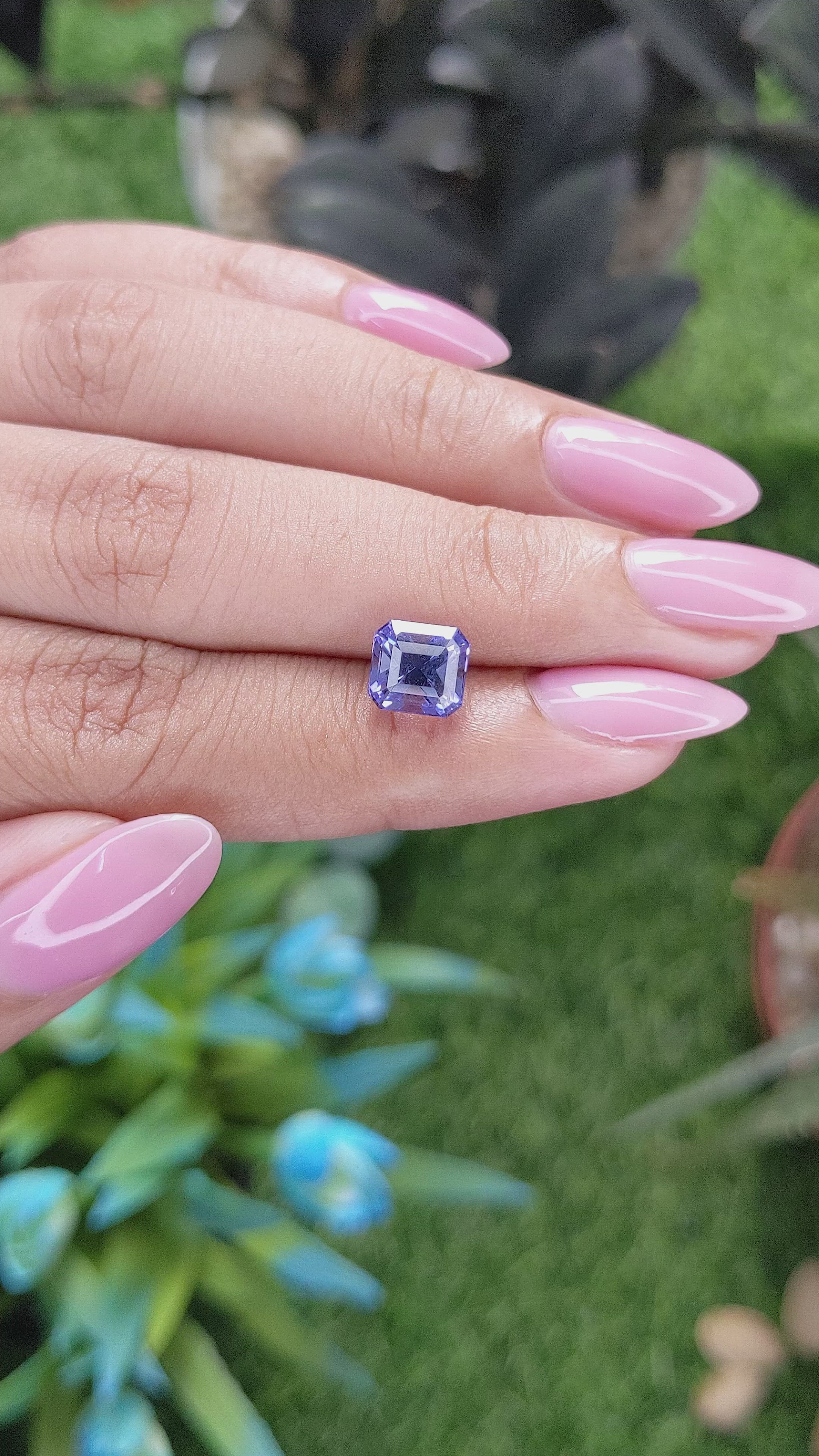 2.56 Ct. Violet Tanzanite from Tanzania Size Video