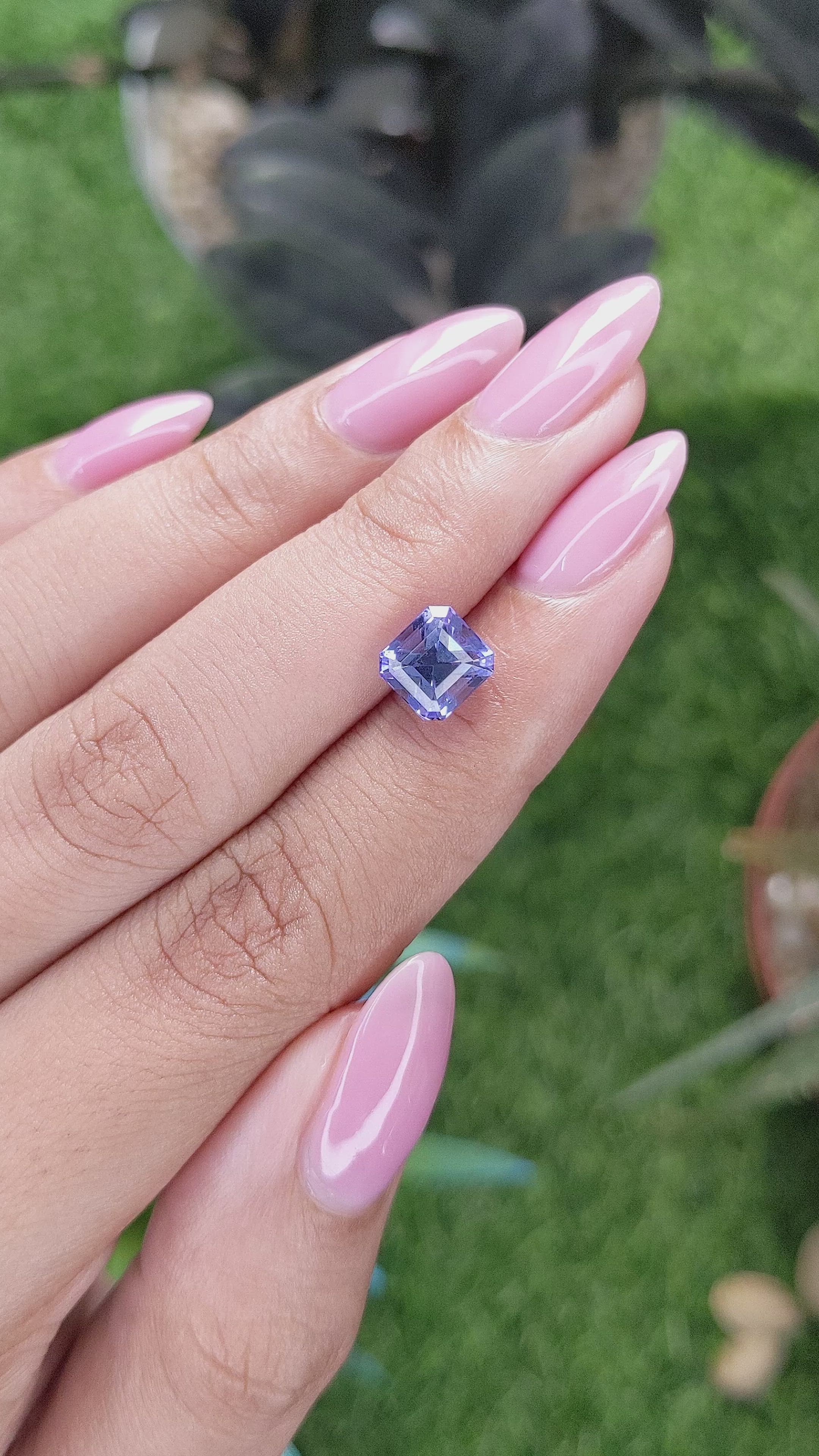 2.56 Ct. Violet Tanzanite from Tanzania Size Video