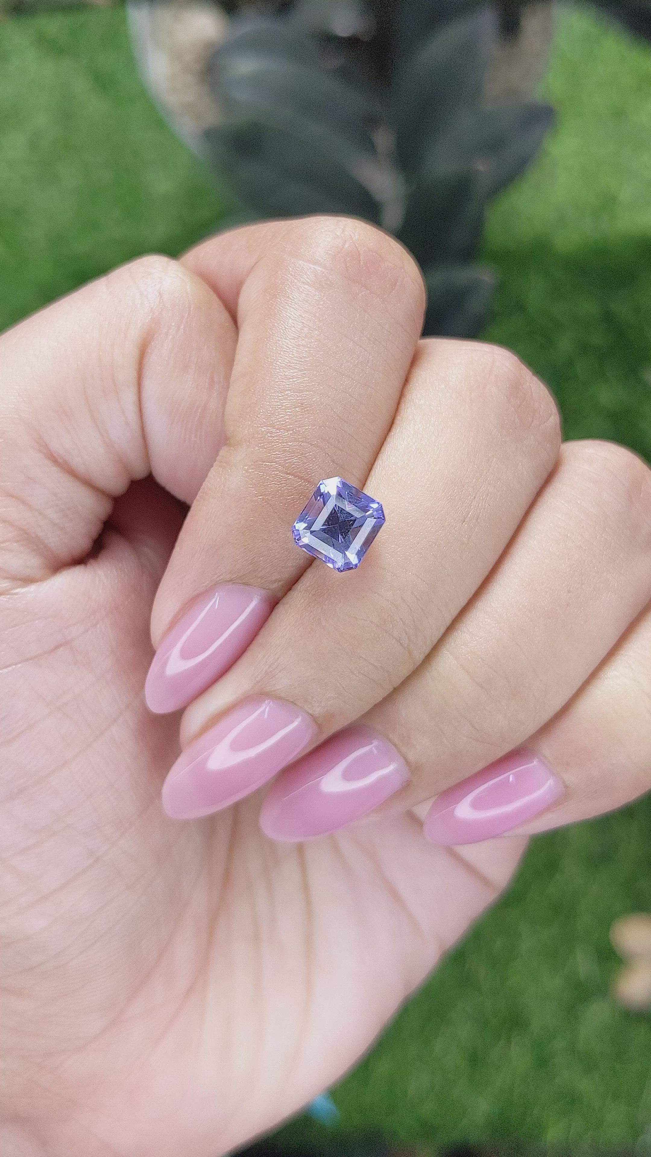 2.56 Ct. Violet Tanzanite from Tanzania Size Video