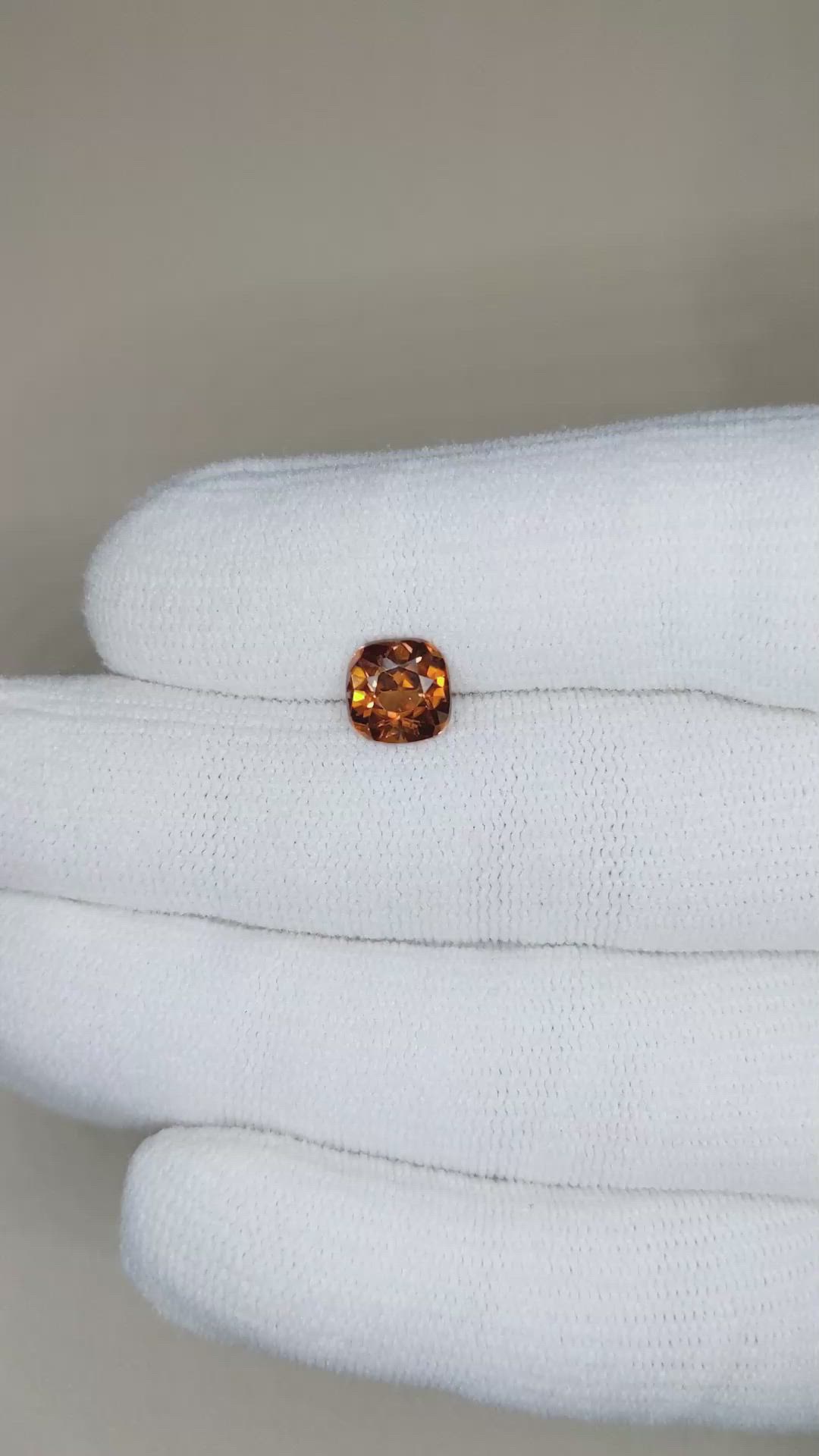 2.09 Ct. Brownish Orange Zircon from Ceylon (Sri Lanka) Size Video