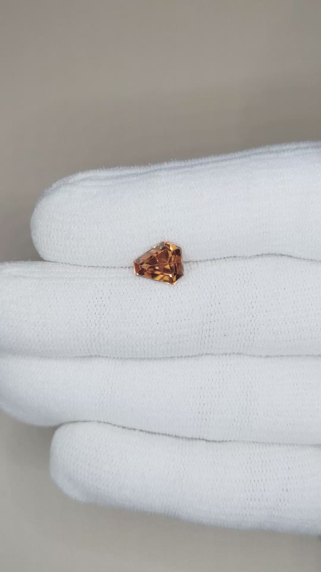 2.58 Ct. Brownish Orange Zircon from Ceylon (Sri Lanka) Size Video