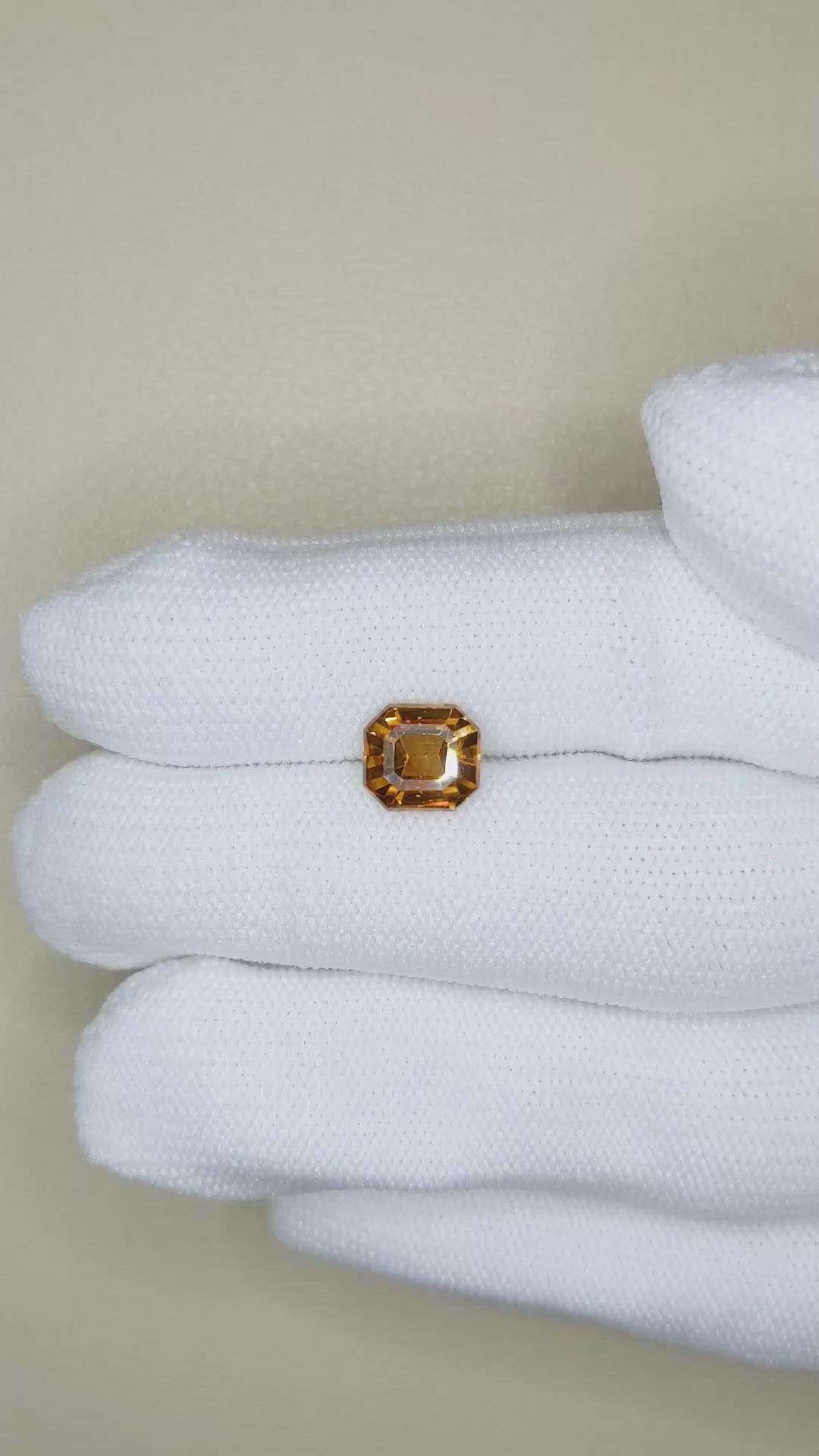 2.86 Ct. Brownish Orange Zircon from Ceylon (Sri Lanka) Size Video