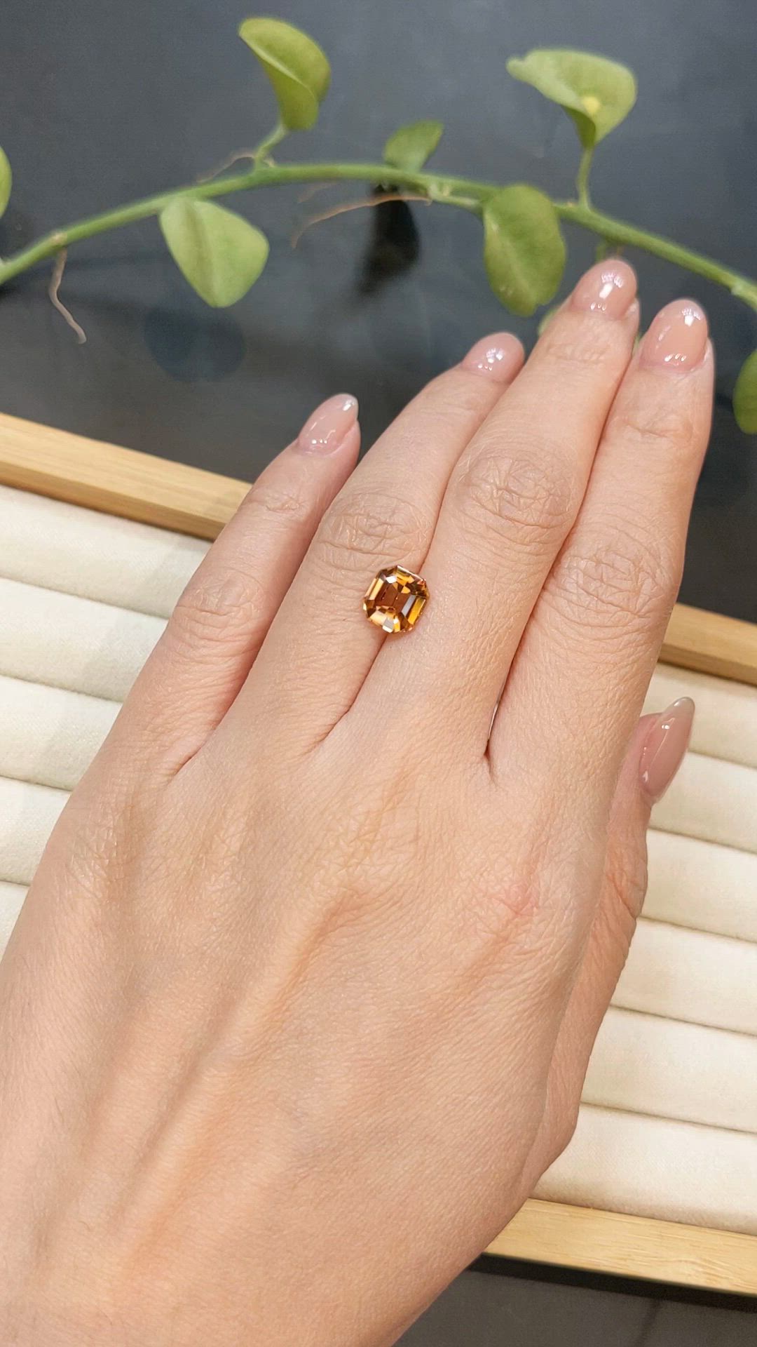 2.86 Ct. Brownish Orange Zircon from Ceylon (Sri Lanka) Size Video