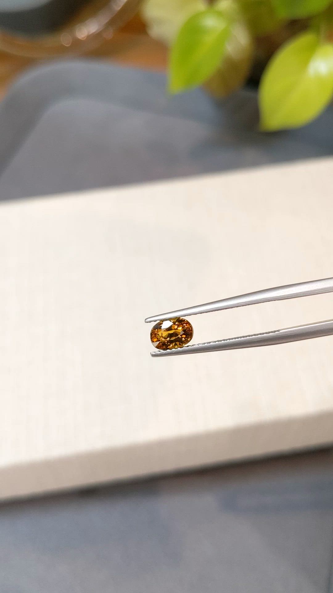 1.25 Ct. Orangish Brown Malaya Garnet from Tanzania Size Video