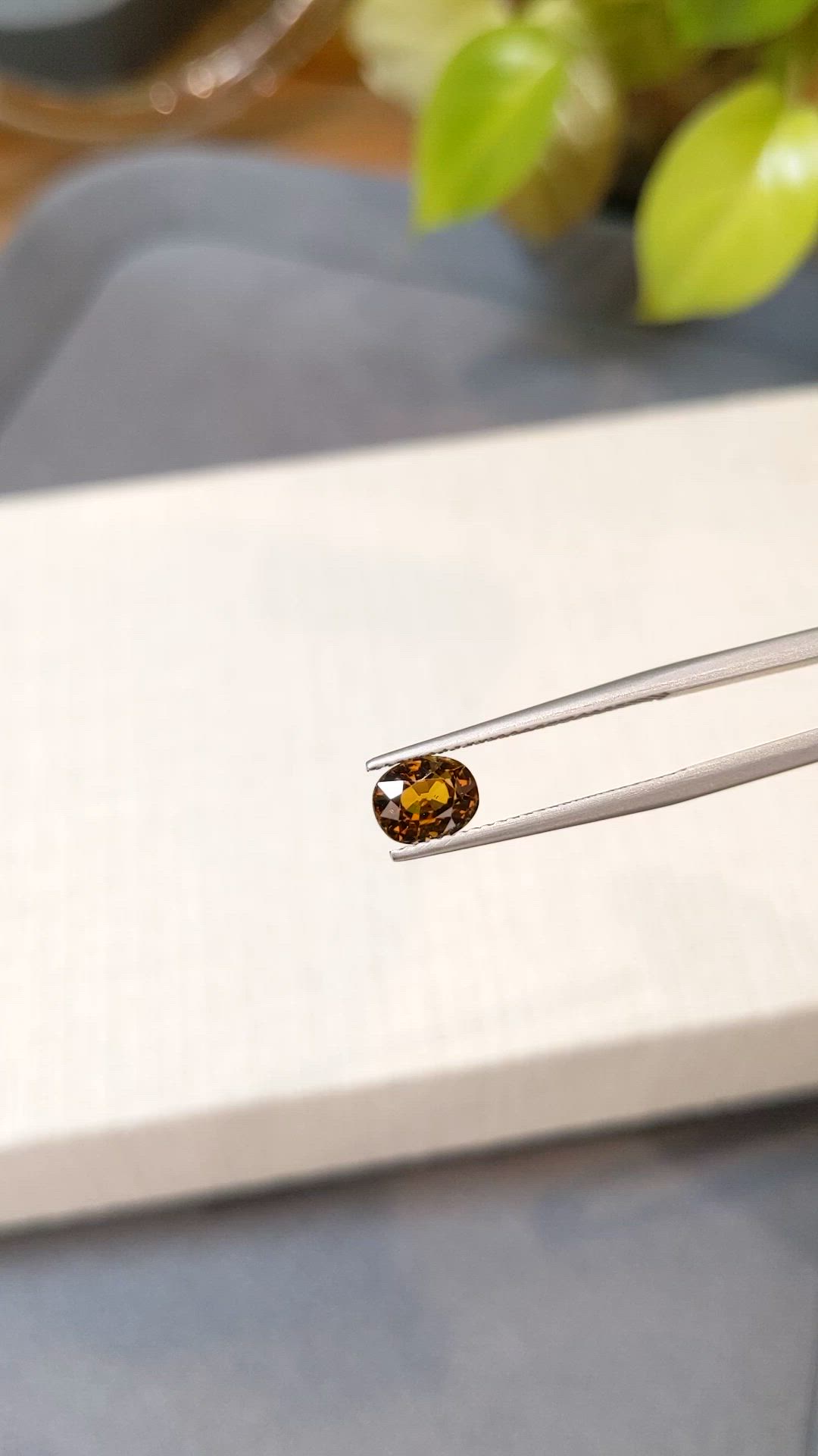 1.25 Ct. Orangish Brown Malaya Garnet from Tanzania Size Video