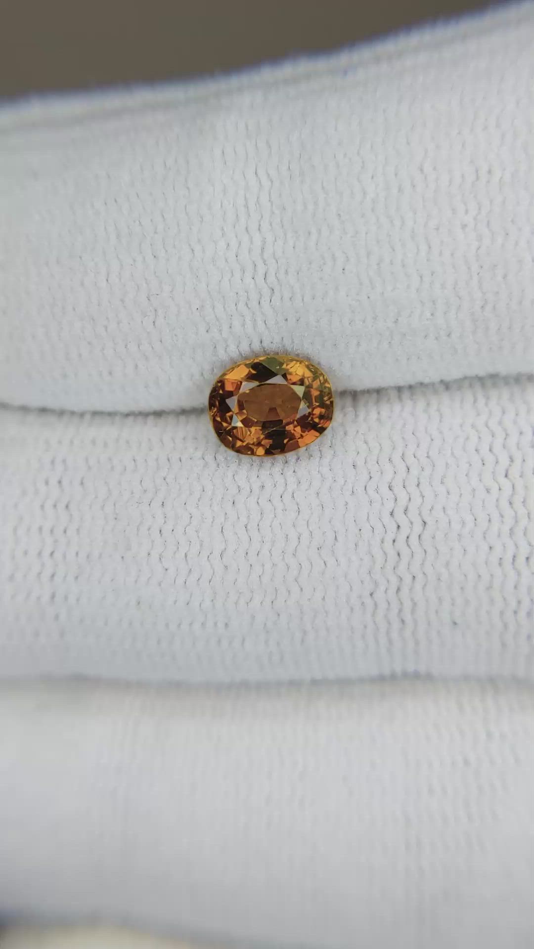 1.25 Ct. Orangish Brown Malaya Garnet from Tanzania Size Video
