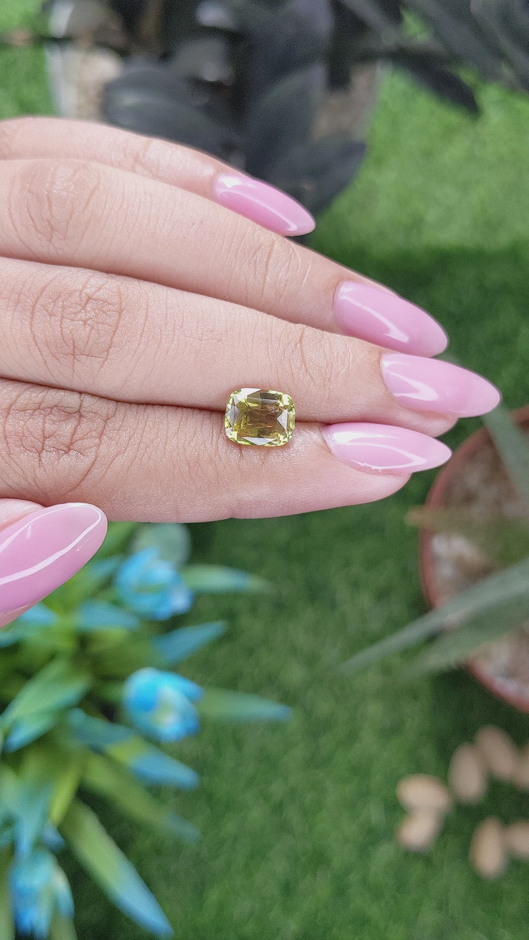 1.79 Ct. Greenish Yellow Tourmaline from Tanzania Size Video