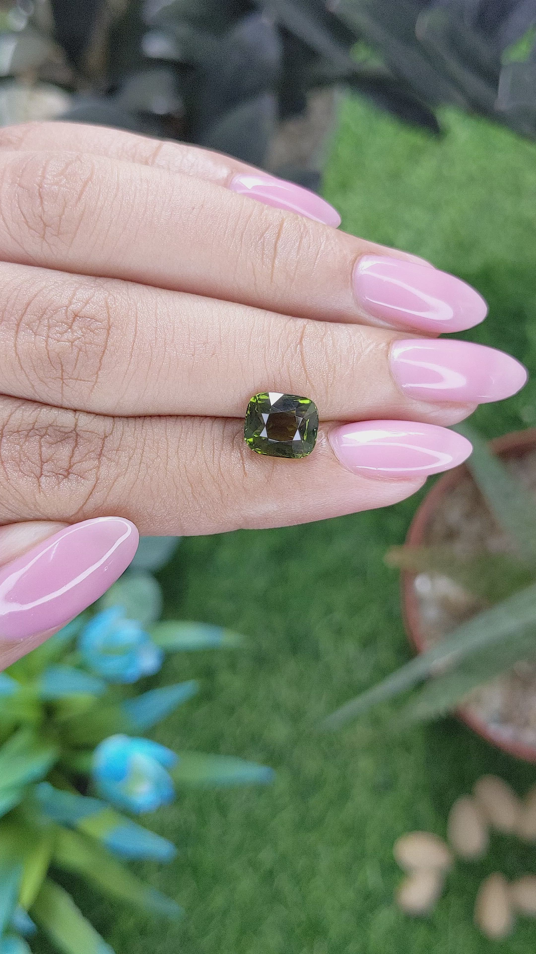 2.45 Ct. Yellowish Green Tourmaline from Tanzania Size Video