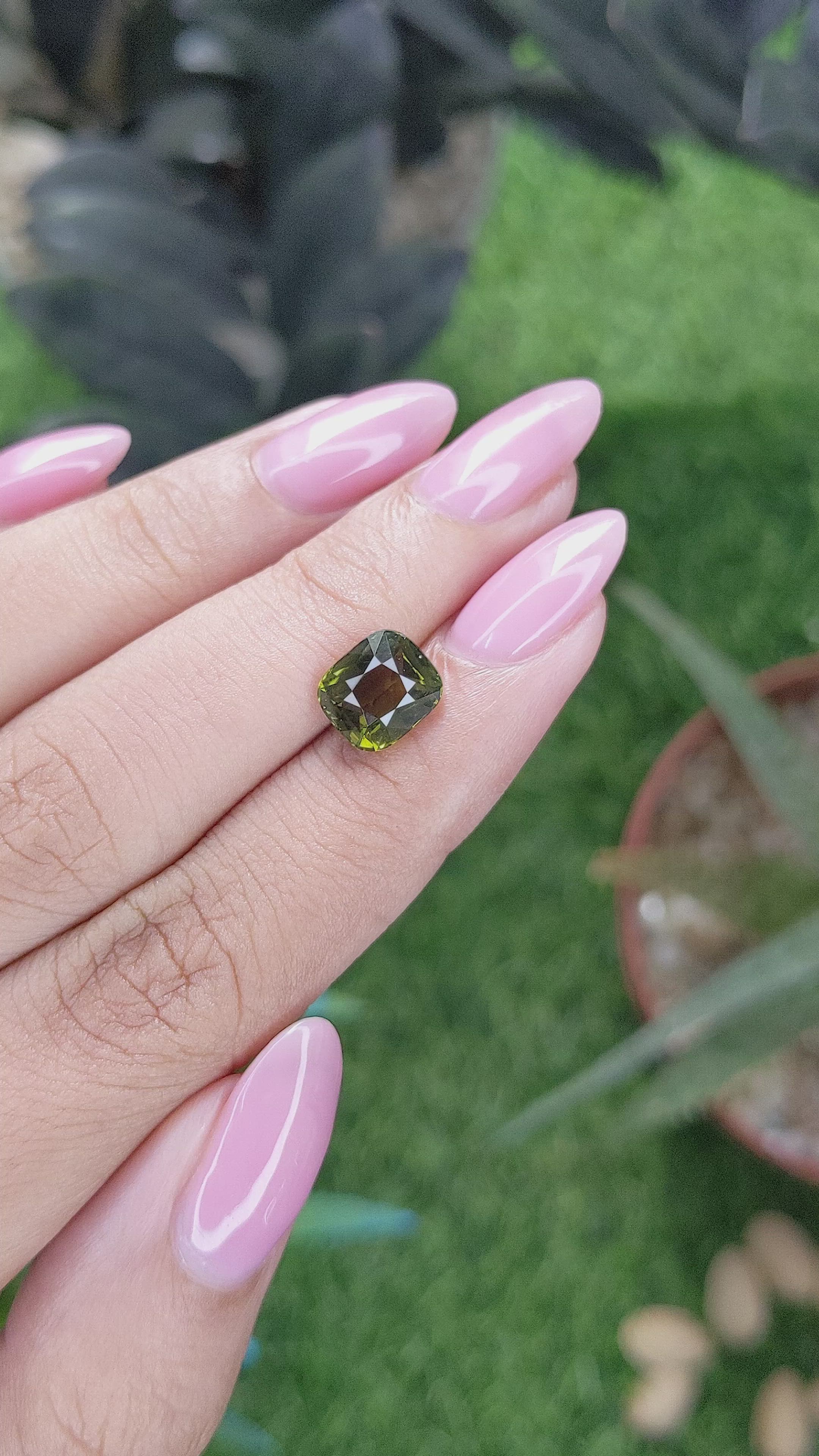2.45 Ct. Yellowish Green Tourmaline from Tanzania Size Video