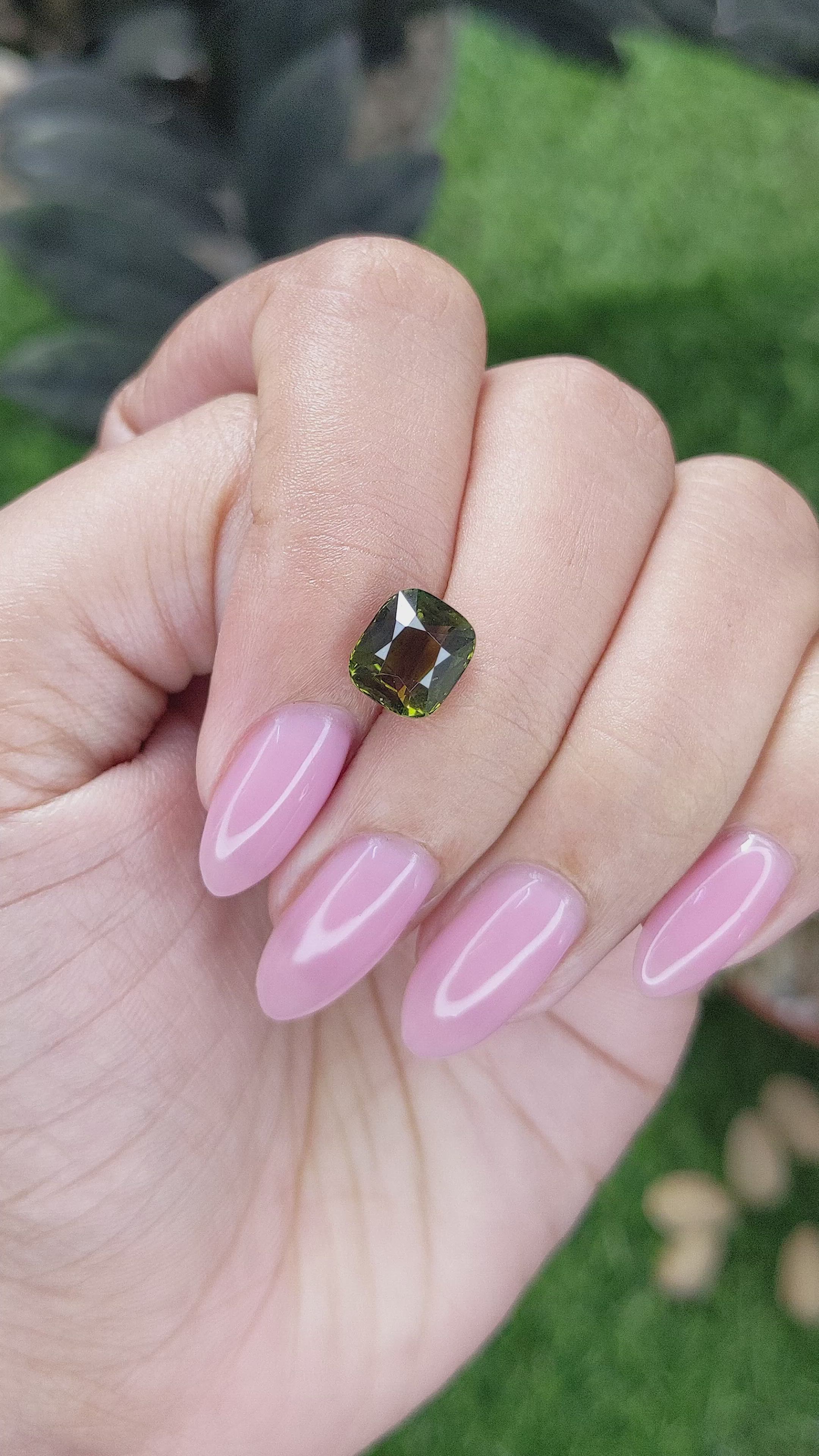 2.45 Ct. Yellowish Green Tourmaline from Tanzania Size Video