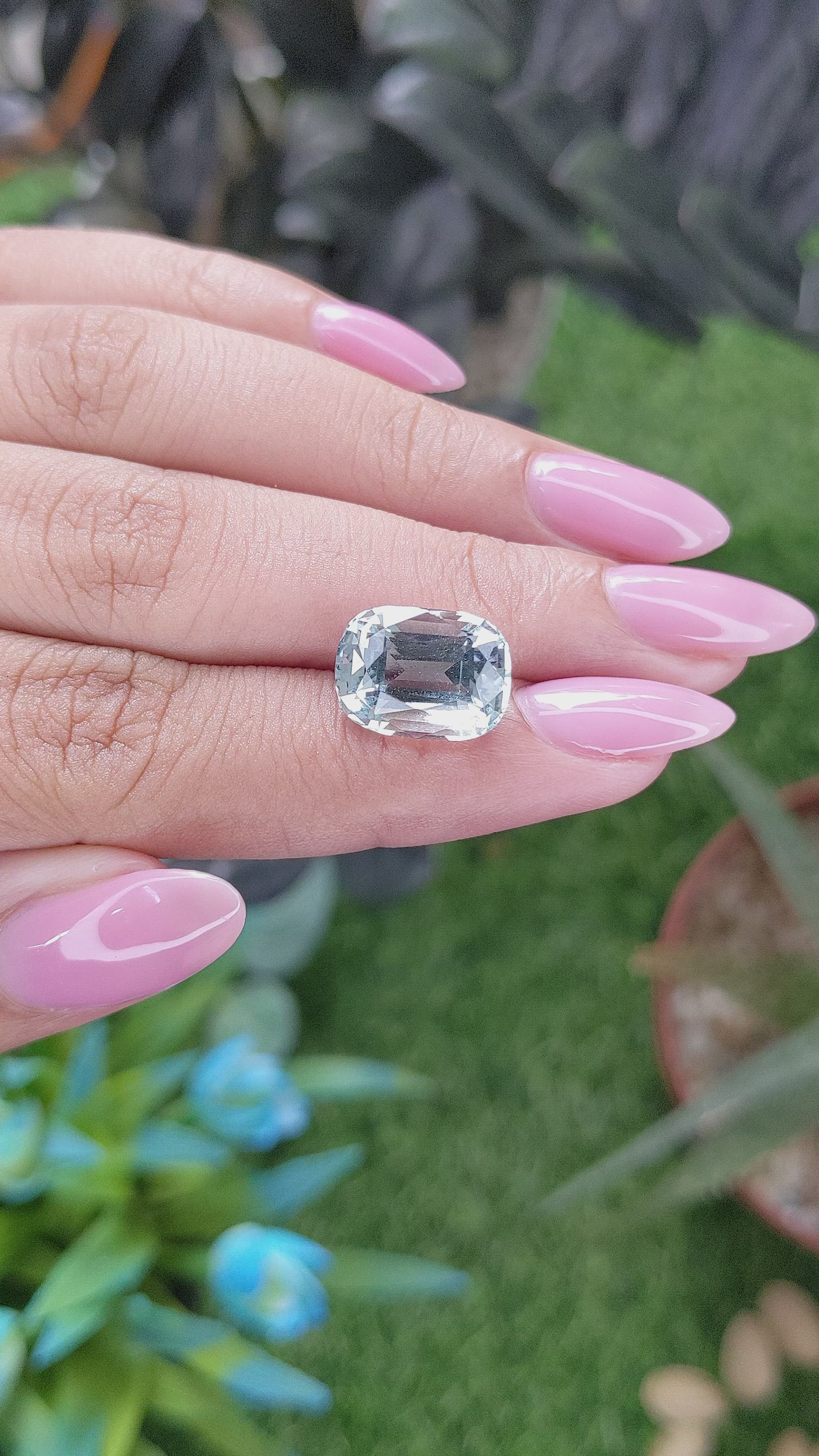7.70 Ct. Blue Aquamarine from Tanzania Size Video