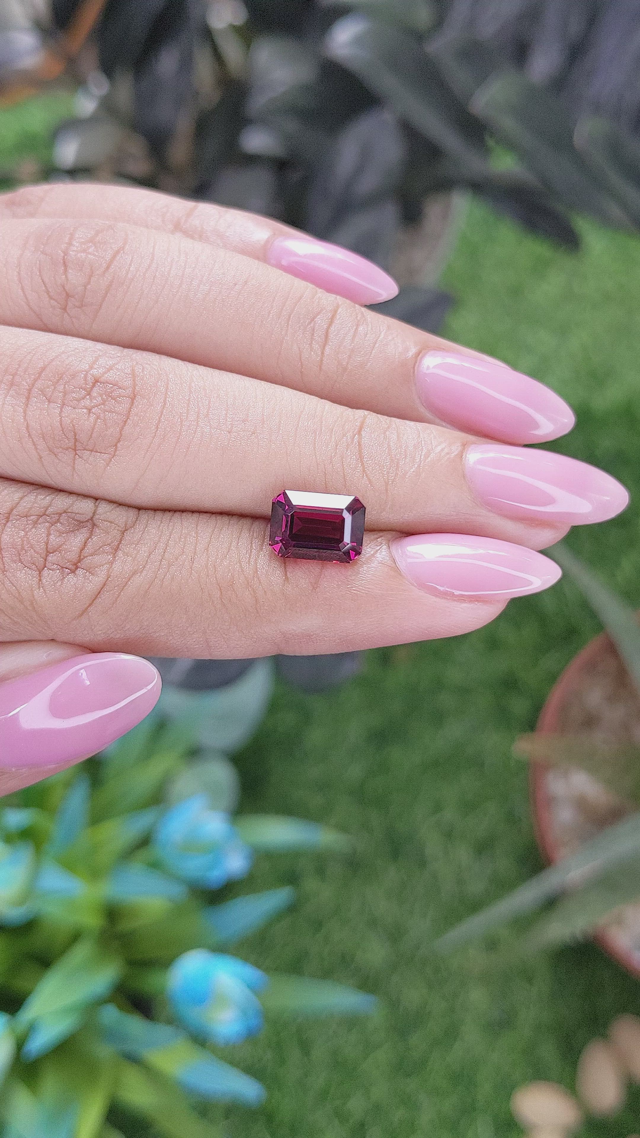 3.33 Ct. Reddish Pink Garnet from Tanzania Size Video
