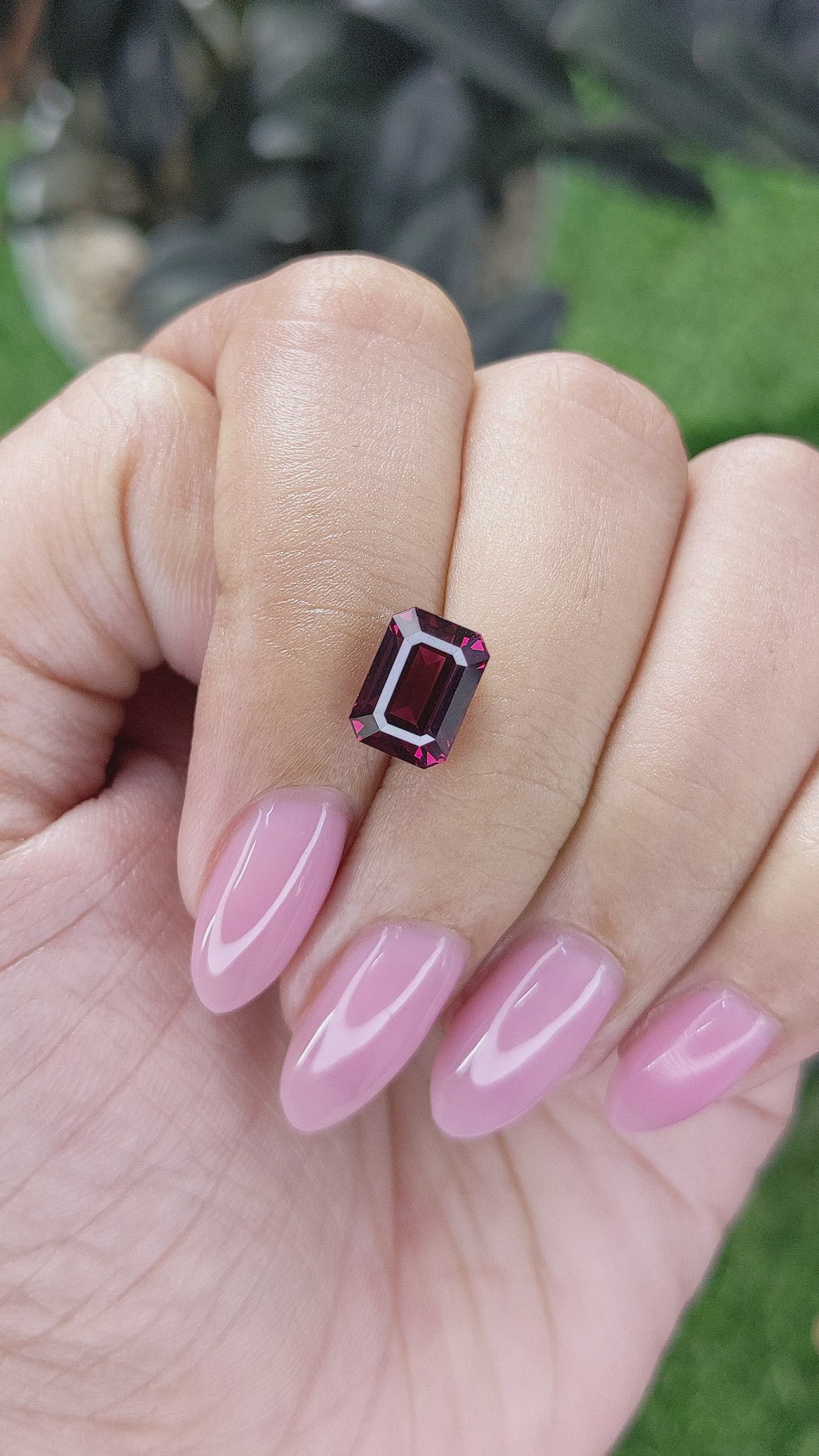 3.33 Ct. Reddish Pink Garnet from Tanzania Size Video