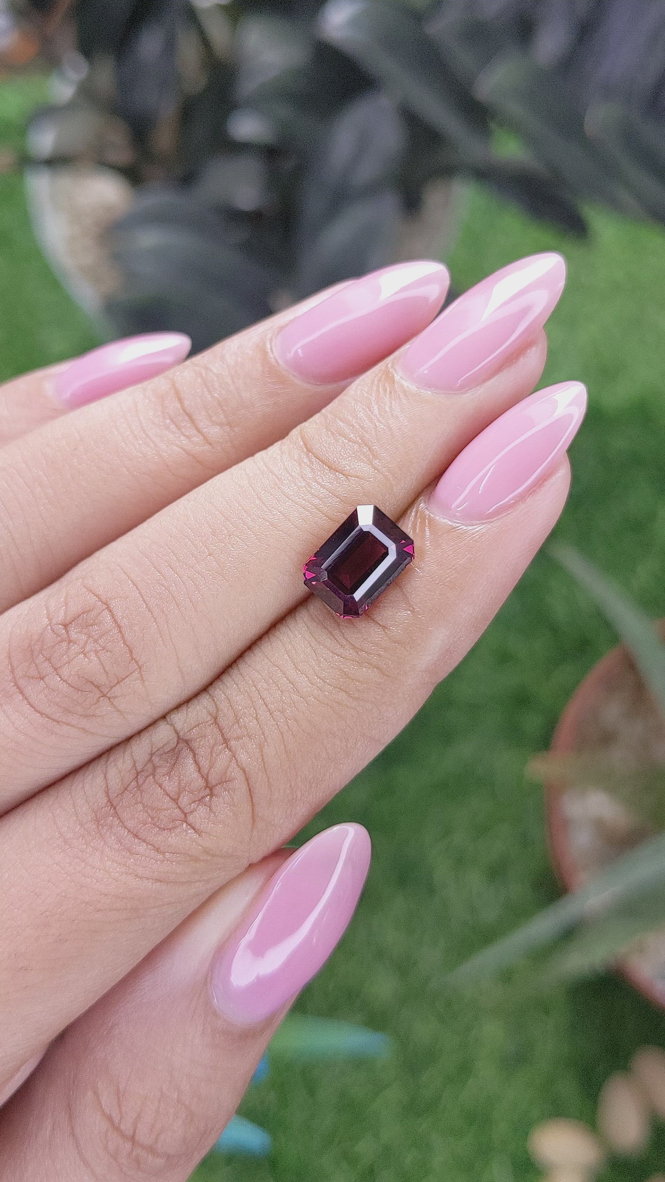 3.33 Ct. Reddish Pink Garnet from Tanzania Size Video
